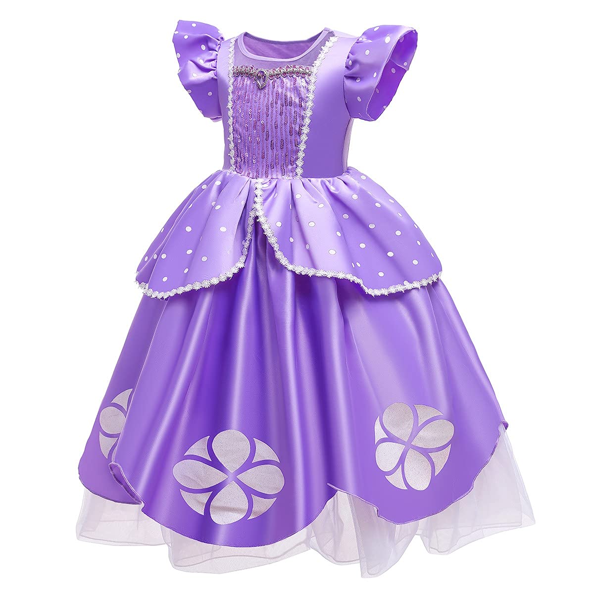 Girls Sofia Princess Birthday Dress - Rapunzel Halloween Costume & Christmas Party Gown with Accessories | Perfect for Pageants, Evening Parties & Dress-Up Play