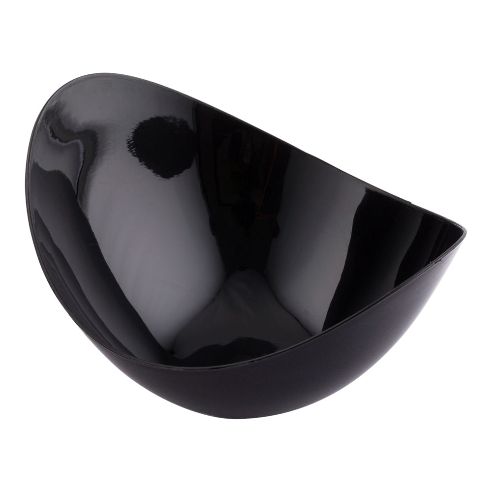 100-Pack 2 oz Black Plastic Oval Tasting Dishes with 100 Silver Mini Forks - Perfect for Wine Tasting, Cheese Sampling, and Party Appetizers