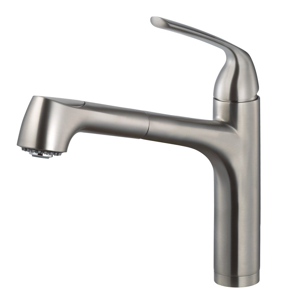 Houzer CALPO-561-BN Calia Pull-Out Kitchen Faucet in Brushed Nickel - Perfect for Modern Kitchens, Dishwashing & Food Prep