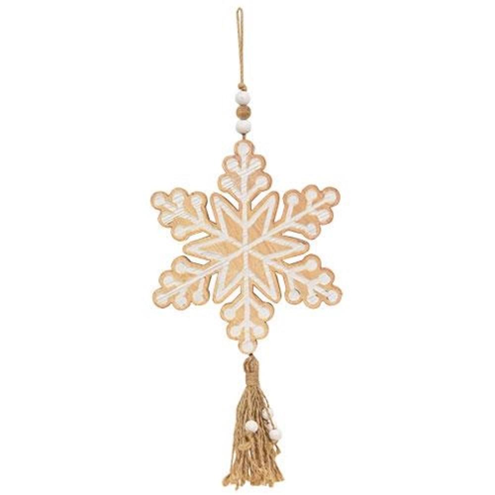 Handmade Classic Snowflake Wood Ornament - Christmas Tree Decoration for Holiday Home Decor & Gift Giving