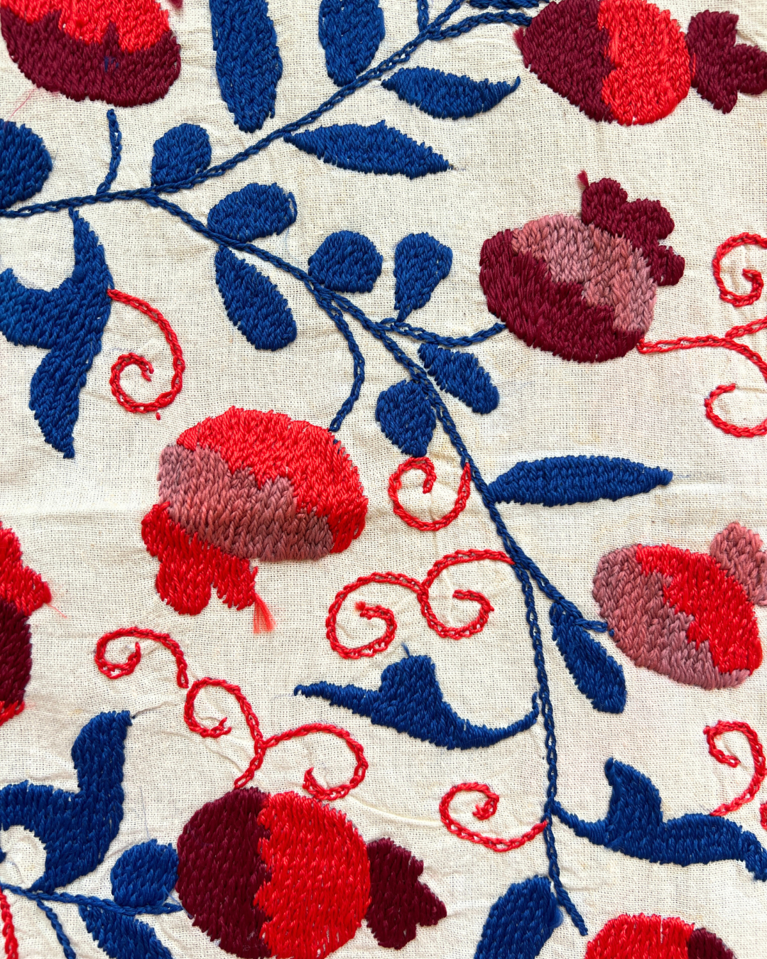 Extra Small Suzani 05 - Handmade Cotton Pillow Cover - Boho Home Decor for Living Room, Bedroom & Nursery