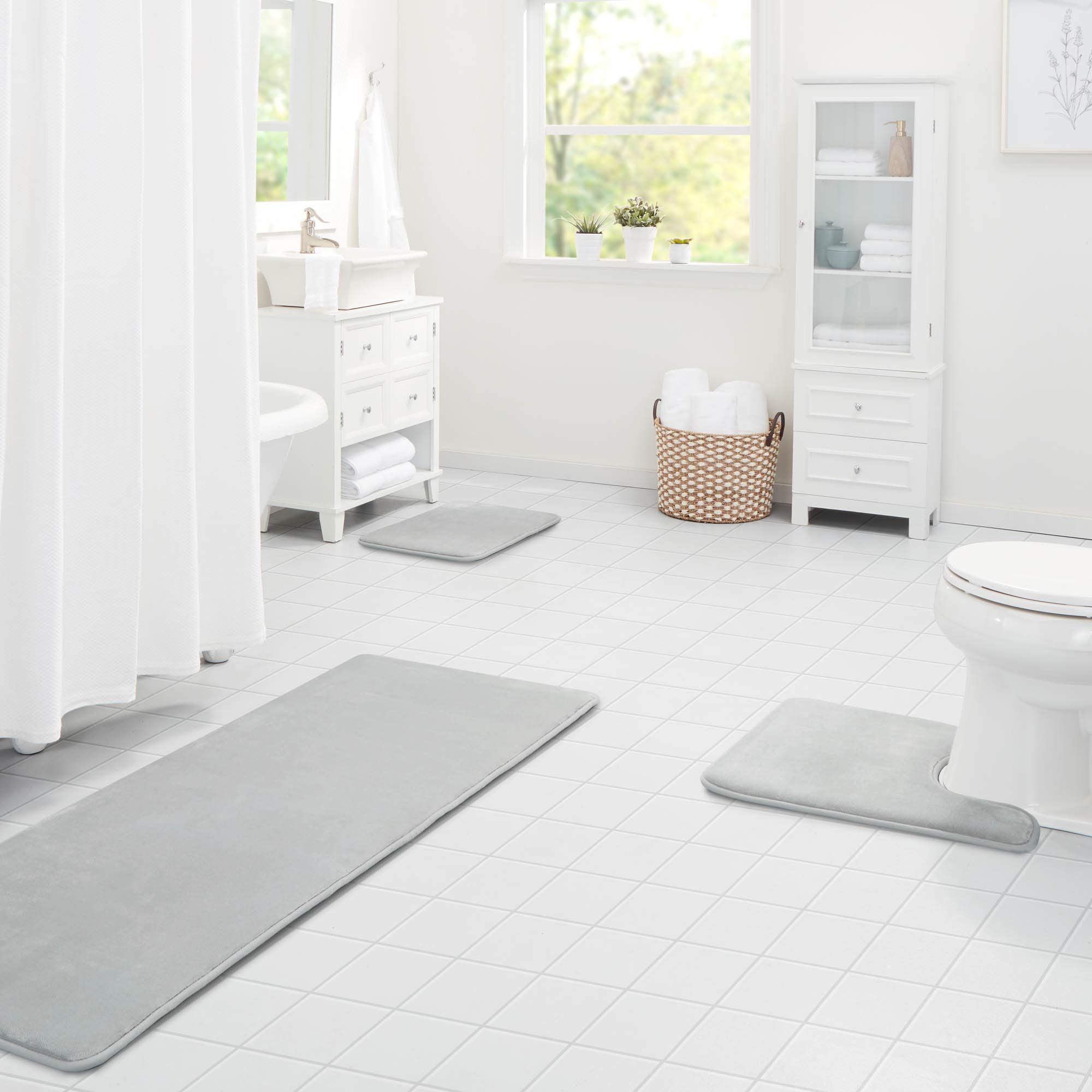 Genteele Memory Foam Bath Mat - Non-Slip Absorbent Super Soft Velvet Bathroom Rug (24