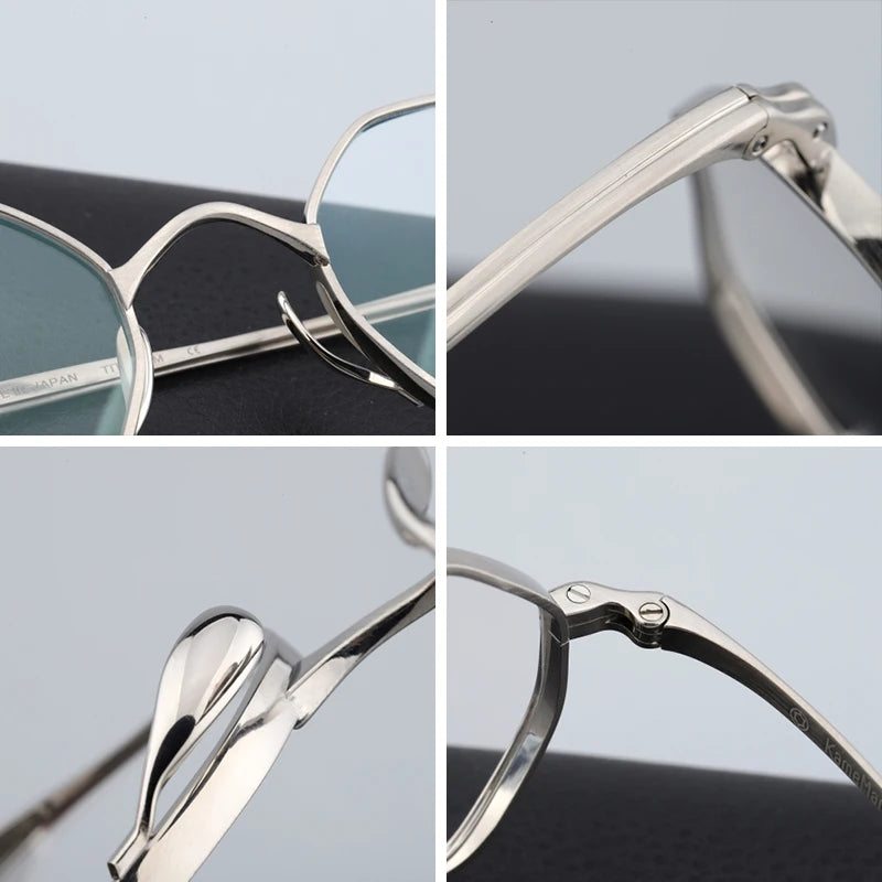 Aimee Unisex Full Rim Small Hexagon Titanium Eyeglasses 112152 - Lightweight & Durable Frame for Men & Women - Perfect for Reading, Work & Fashion Accessories