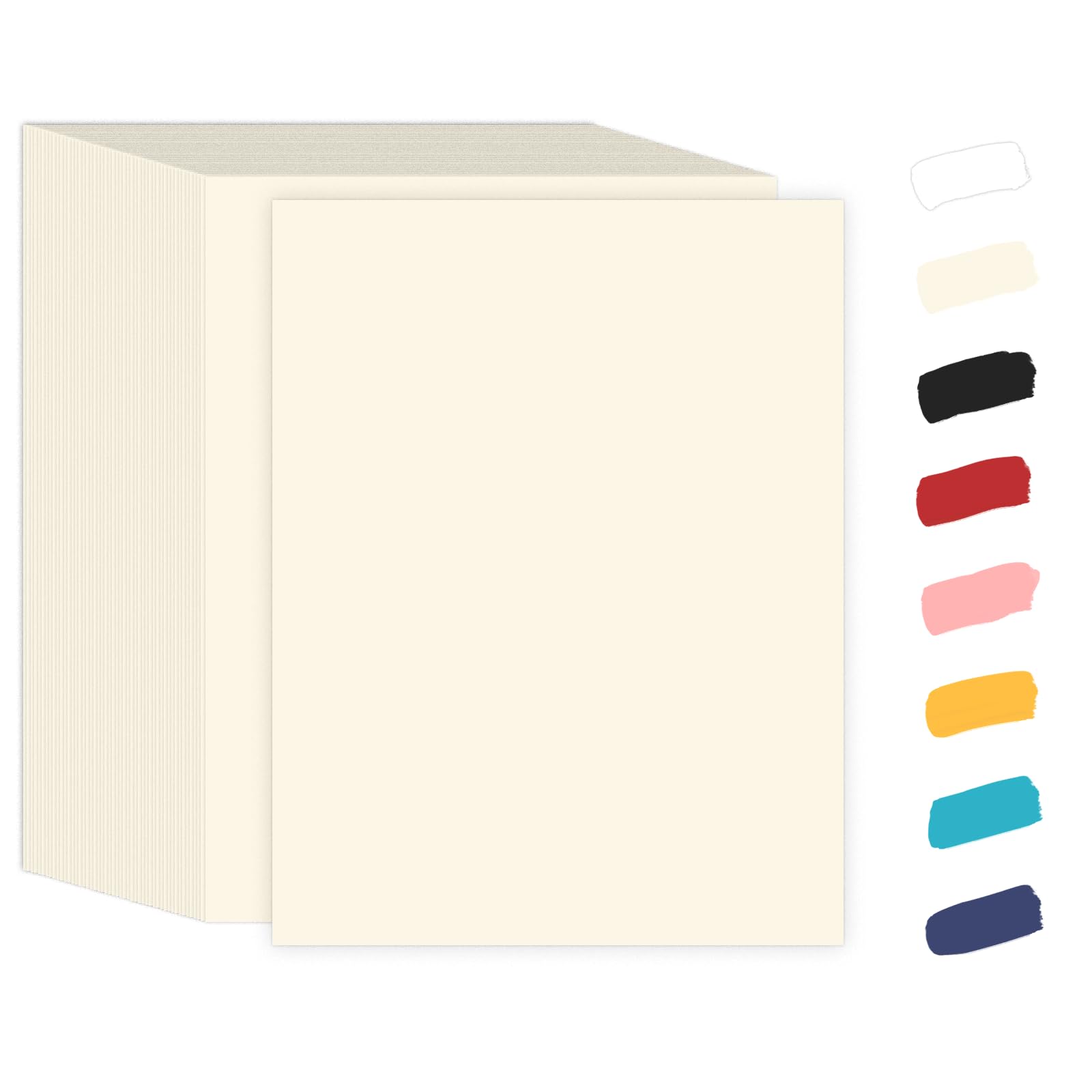 Premium 100 Sheets Cream Cardstock Paper 8.5