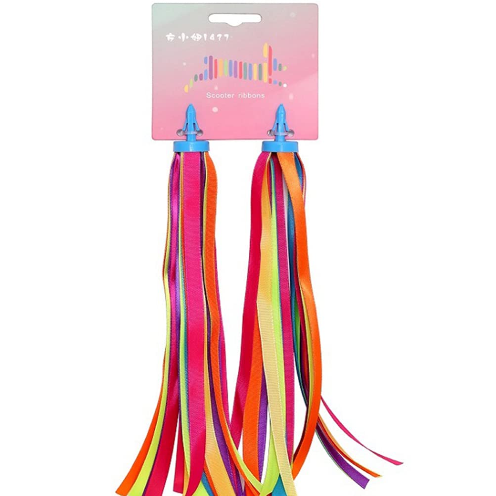 BESPORTBLE 2-Pack Colorful Bike Streamers with Windmill - Fun Scooter Handlebar Tassel Decorations for Kids Bicycles | Perfect for Boys & Girls Birthday Gifts & Outdoor Cycling Accessories
