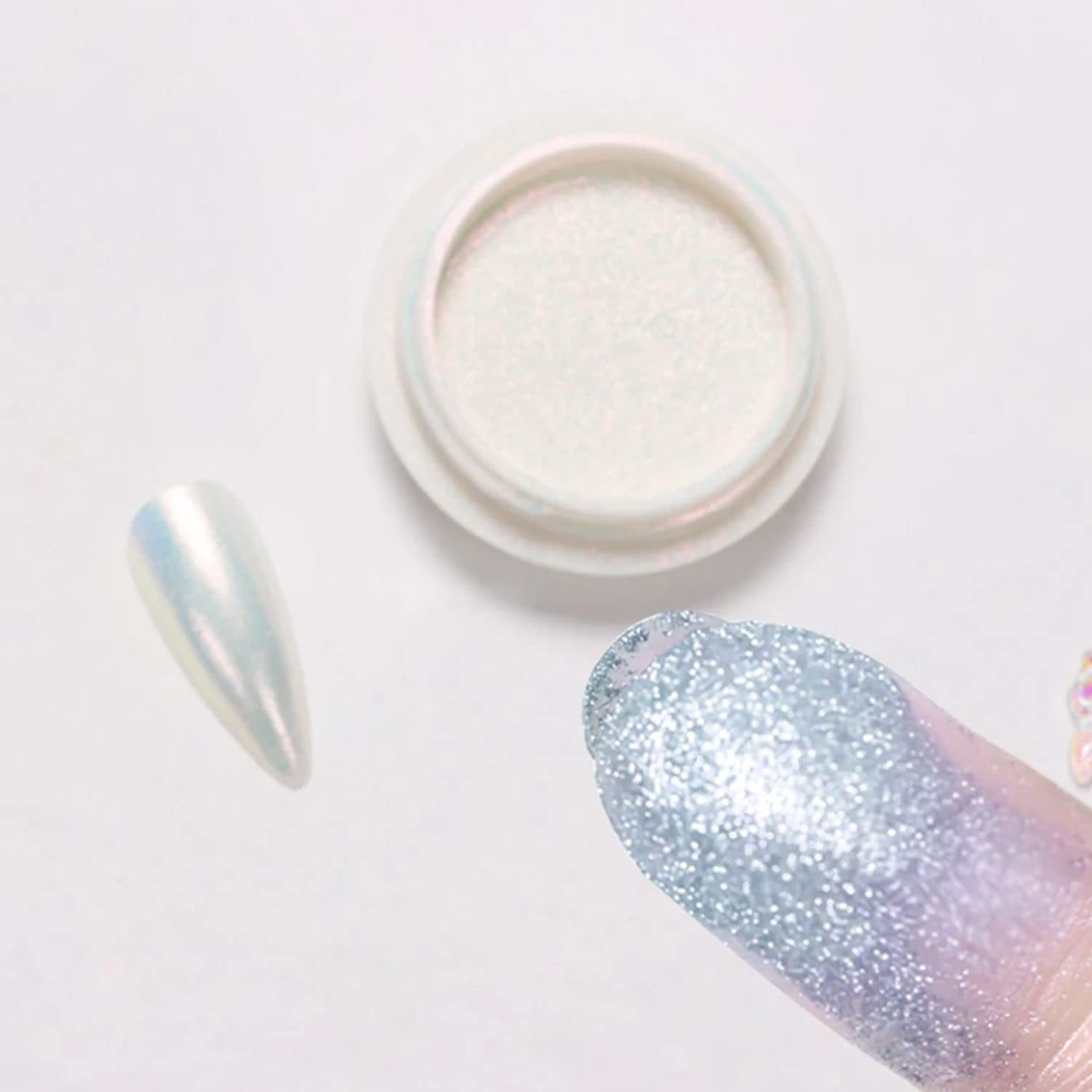 Mermaid Chrome Nail Powder - Aurora Nail Glitter for Gel Polish | Mirror Effect Pigment & Iridescent Nail Art Supplies | Perfect for Manicures, Nail Decoration & DIY Nail Designs
