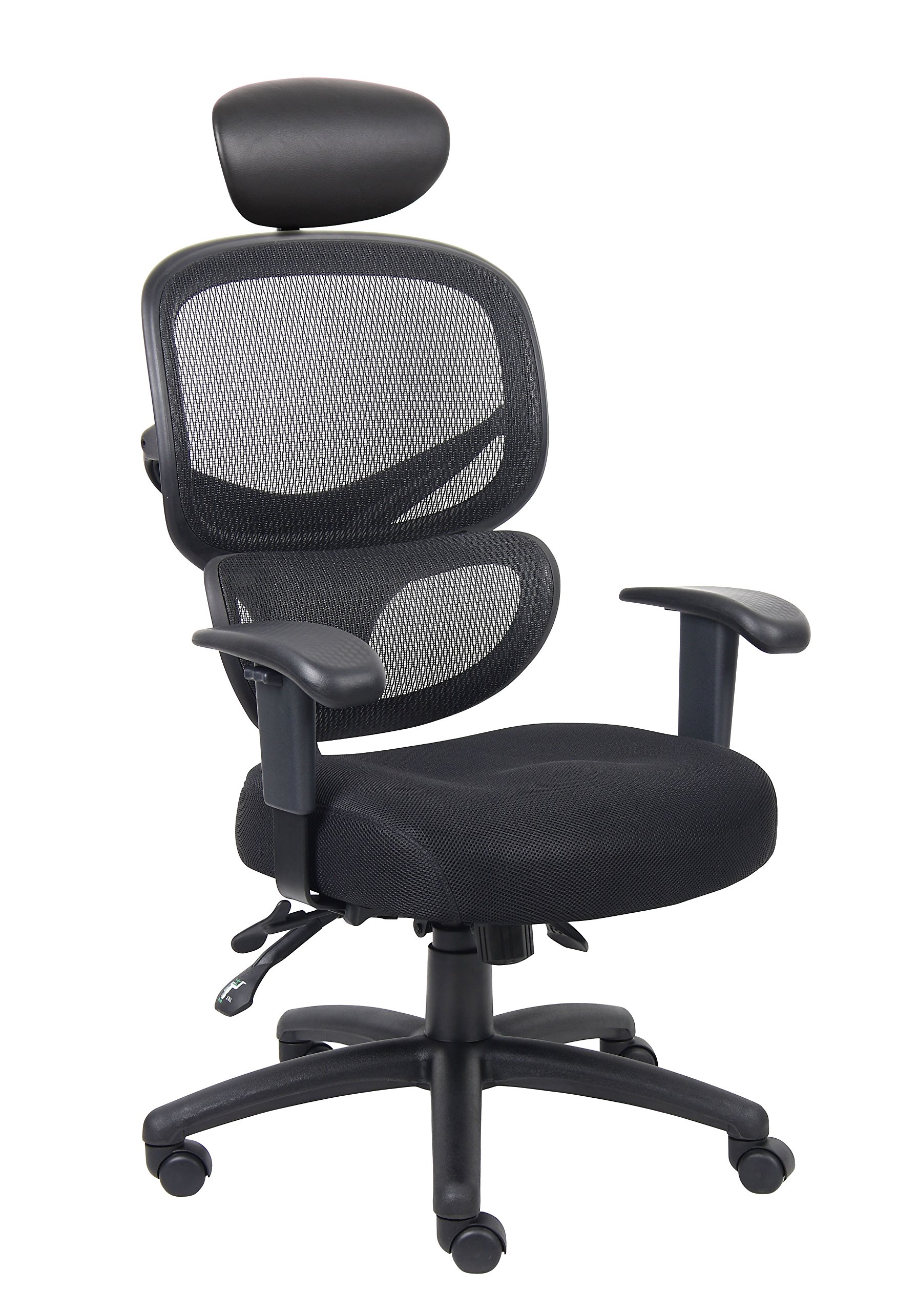 Ergonomic Multi-Function Office Chair with Adjustable Headrest & Lumbar Support - Black Mesh Task Chair for Home Office, Gaming & Computer Workstation