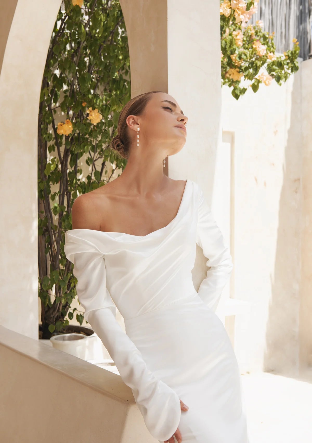 Lola Knight Summer Pearl Drop Bridal Earrings - 18K Gold Wedding Jewelry for Brides, Bridesmaids & Formal Occasions
