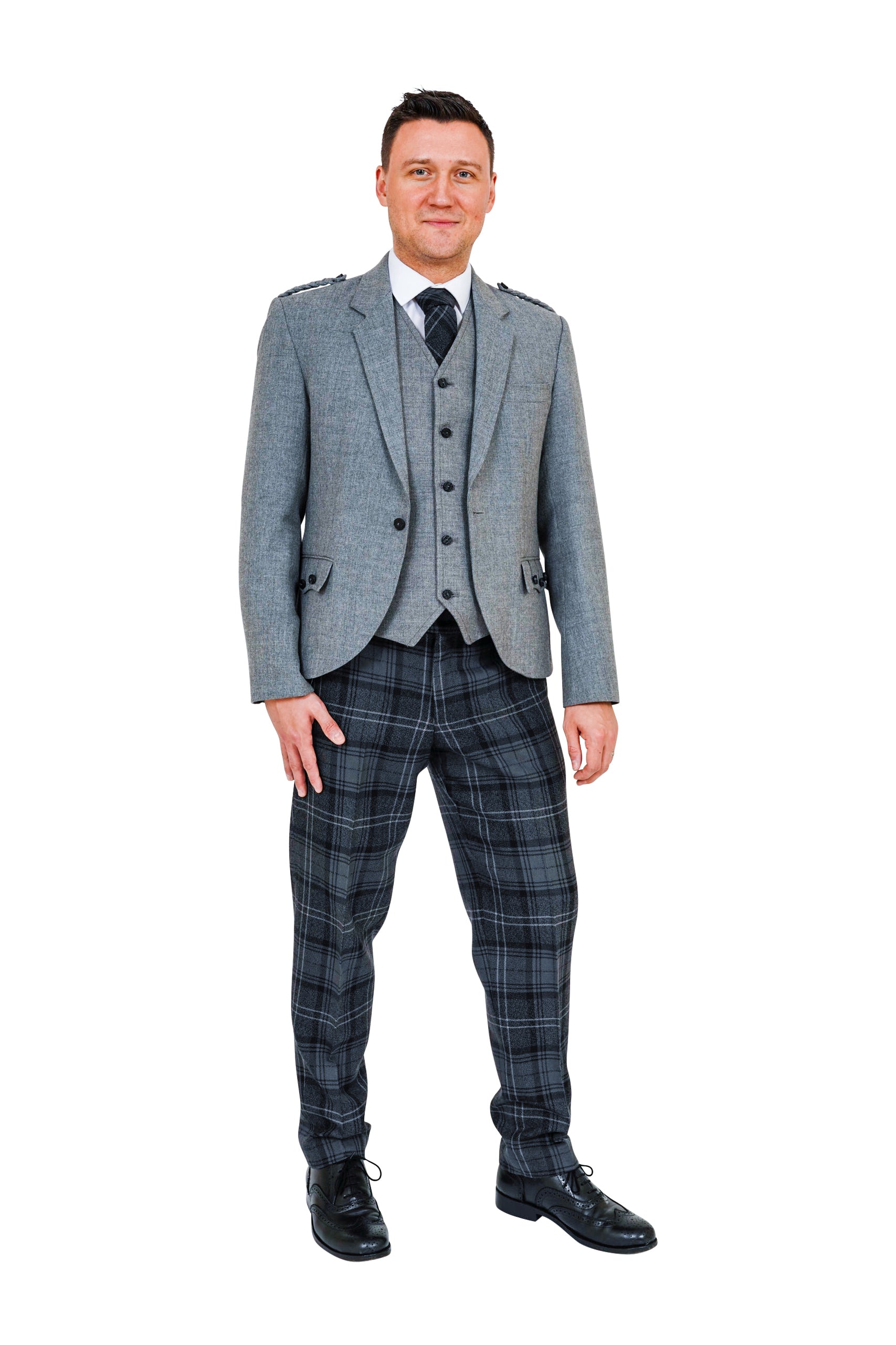 Highland Granite Tartan Men's Trousers - Traditional Scottish Kilt Pants for Formal Events & Highland Games