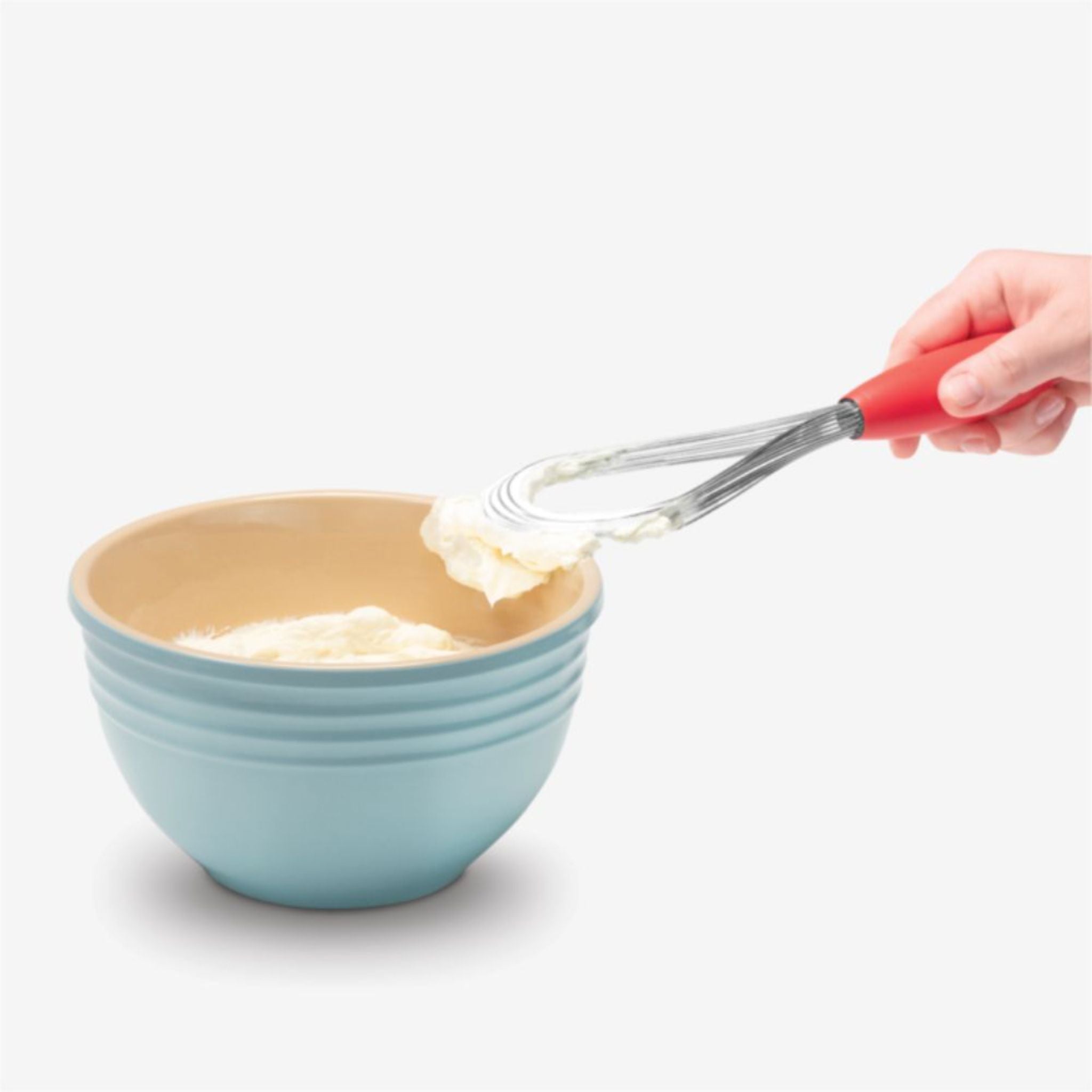 DreamFarm Stainless Steel Nylon Whisk - Red Flisk Kitchen Utensil for Baking, Mixing & Cooking (SH DFFK5721 RD) - Perfect for Eggs, Sauces & Cake Batter