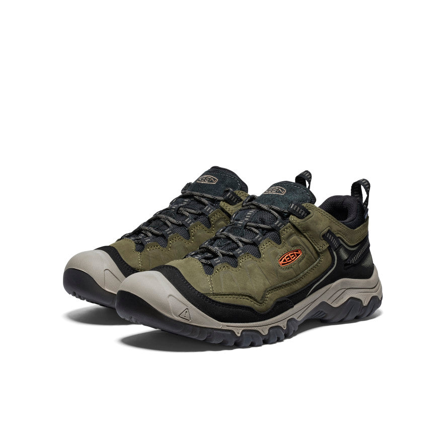 Men's Targhee IV Waterproof Hiking Shoes - Dark Olive/Gold Flame | Lightweight Trail Running & Outdoor Adventure Footwear for Hiking, Camping & Backpacking