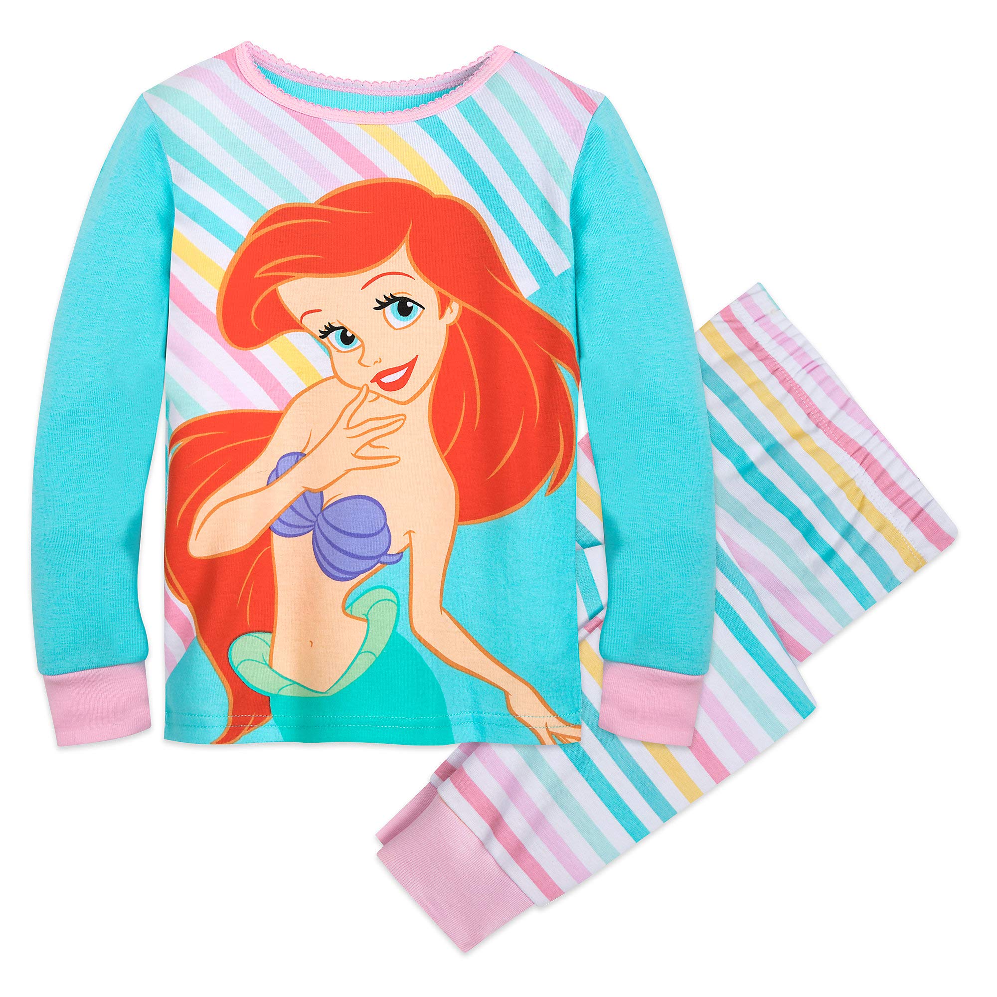 Disney Ariel The Little Mermaid Pajama Set for Girls - Soft & Comfortable Kids Sleepwear - Perfect for Bedtime, Sleepovers & Cozy Nights