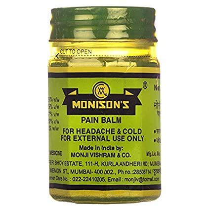 Monison Ayurvedic Pain Relief Balm, 100g - Natural Herbal Muscle & Joint Pain Relief Cream - Pack of 1 - Perfect for Back Pain, Arthritis & Sports Recovery