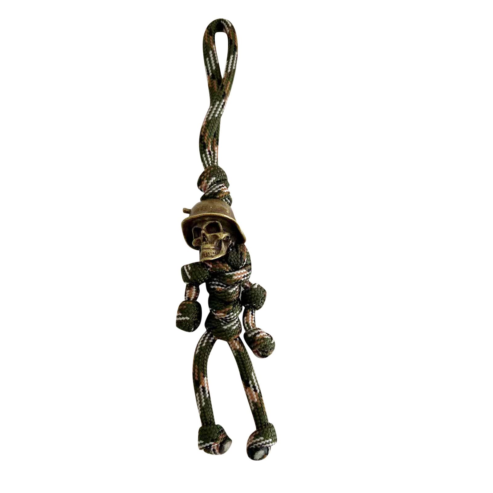 Halloween Skeleton Soldier Pendant Necklace - Skeleton Paratrooper Rope Chain - Gothic Military Jewelry Gift for Men & Women - Perfect for Halloween Costumes, Cosplay & Everyday Wear