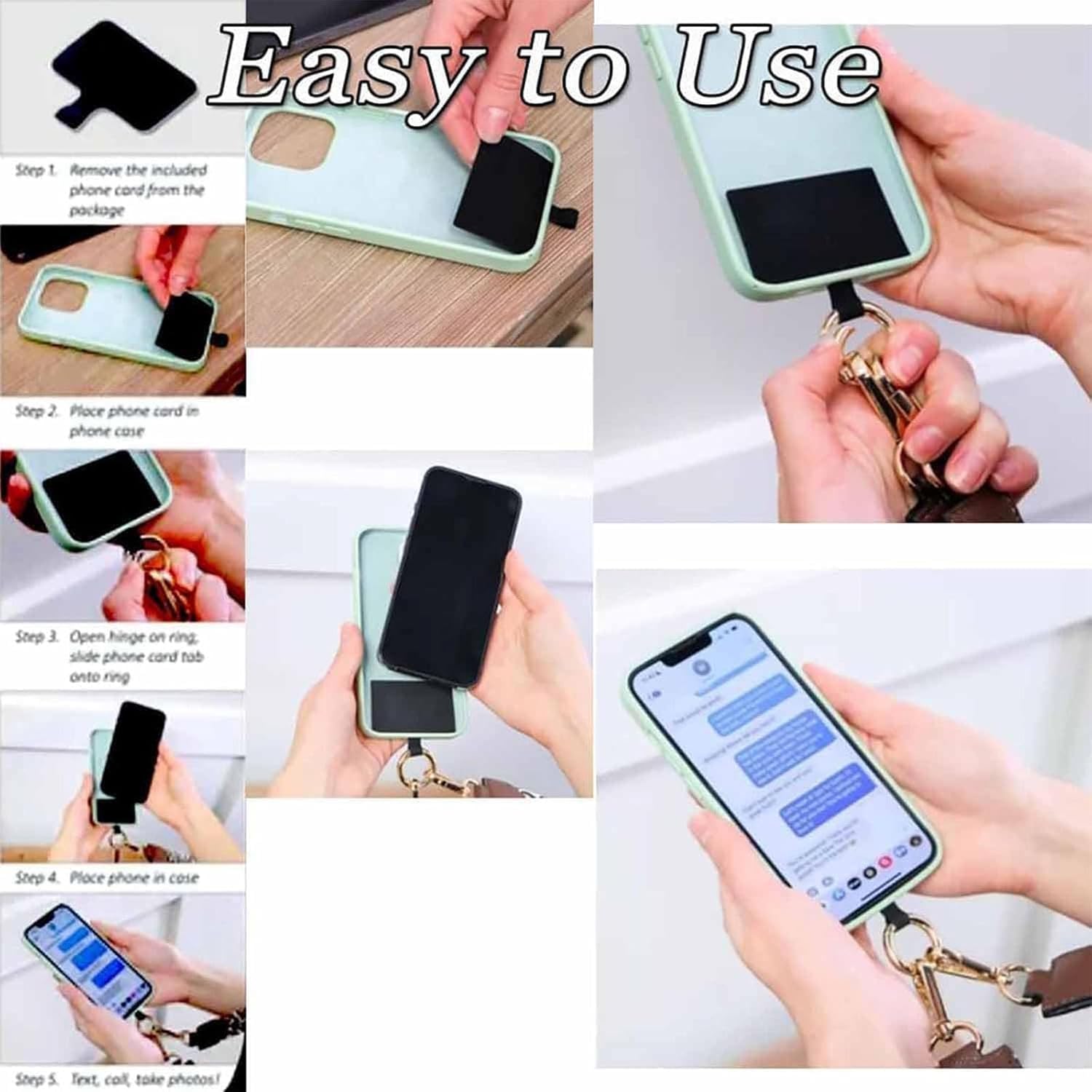 Cliprain Phone Strap with Card Holder - Secure Clip & Go Crossbody Strap for iPhone, Samsung & Smartphones | Hands-Free Convenience for Shopping, Travel & Daily Use