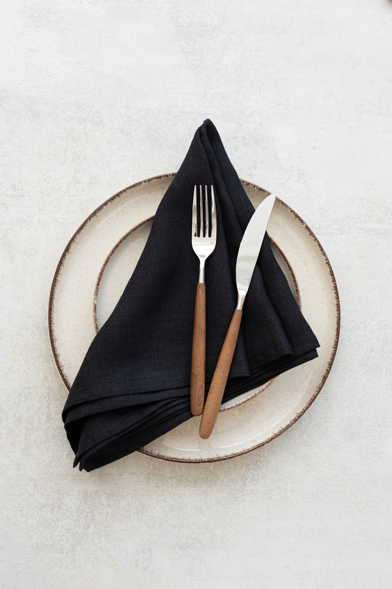 Premium Black Linen Napkins Set of 2 - 100% Natural Fabric Dinner Napkins for Formal Dining, Weddings & Special Occasions