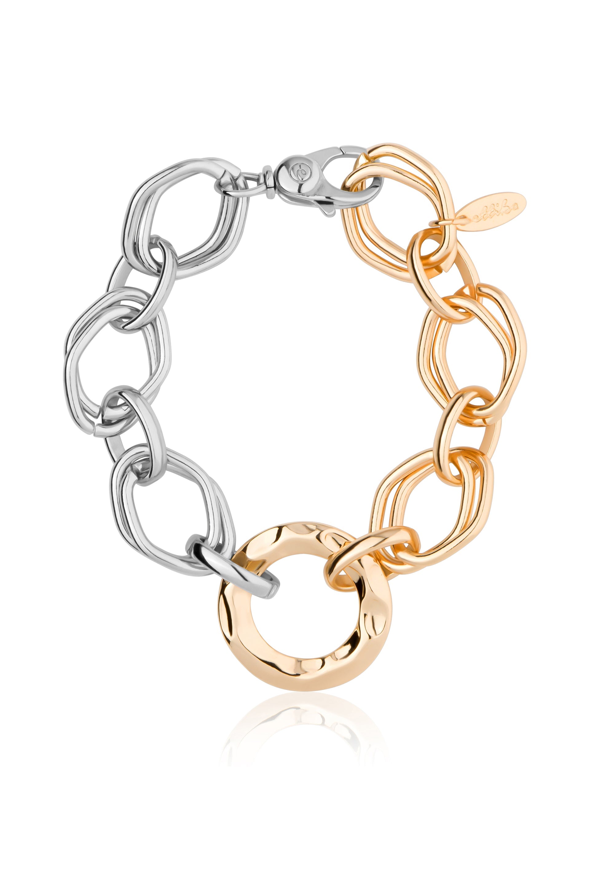 Stylish Mixed Metal Chain Link Bracelet for Women - Gold & Silver Layered Cuff Bangle - Perfect for Casual Wear, Office & Evening Outfits