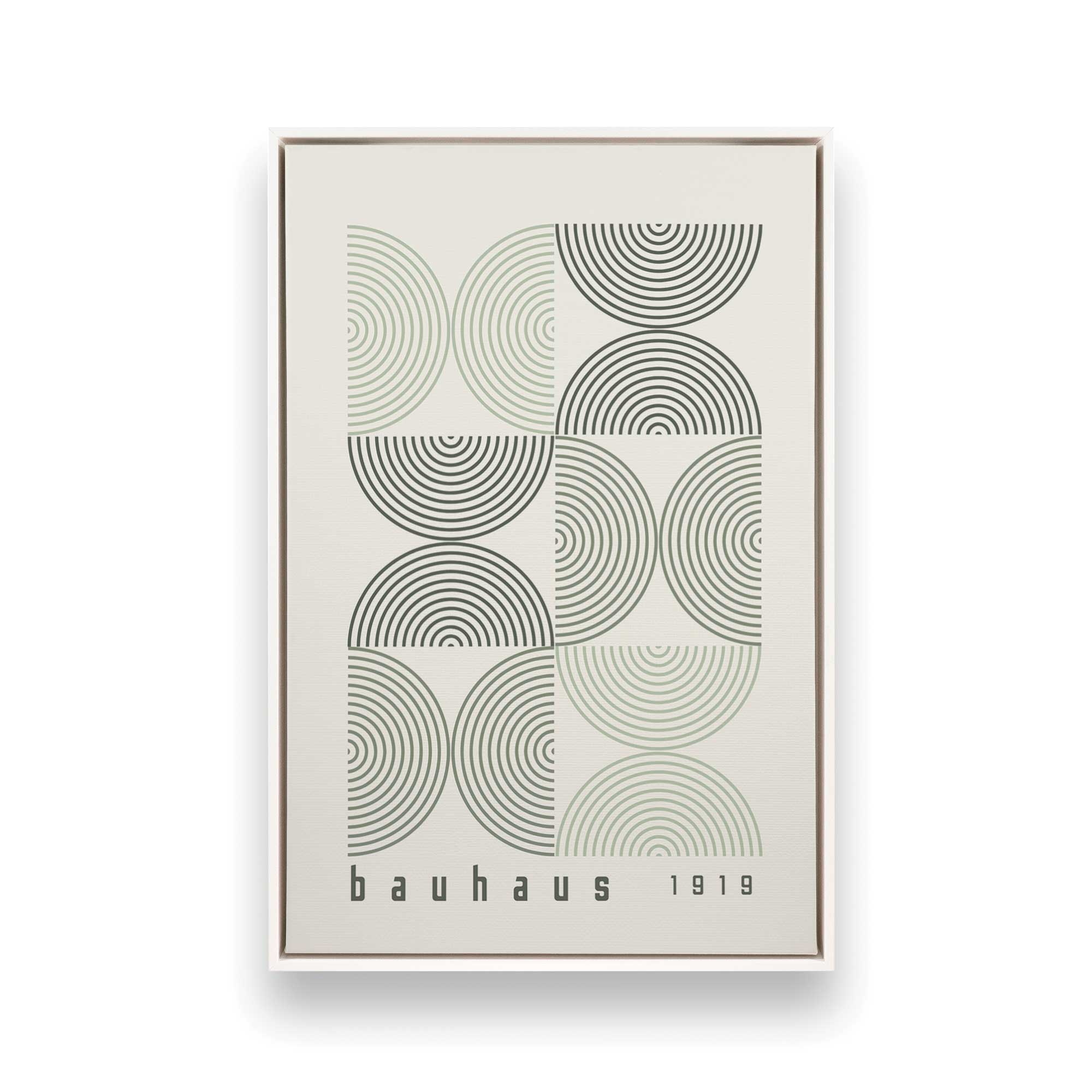 Bauhaus Green Abstract Art Print on Canvas - Modern Wall Decor for Living Room, Office & Bedroom
