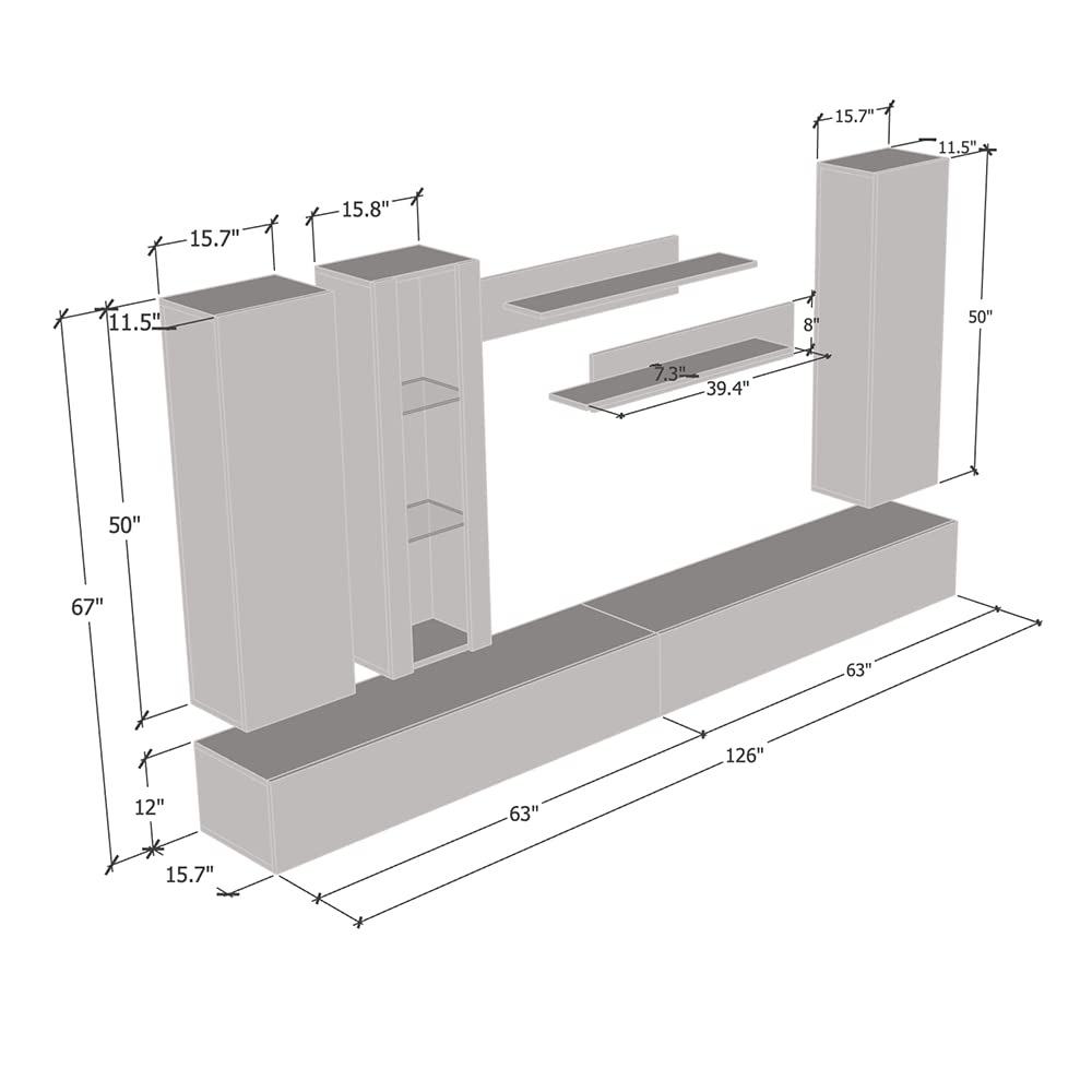 Modern Floating TV Stand with Storage & LED Lights - Wall-Mounted Entertainment Center for Bedroom & Living Room - Black TV Console with Shelves (Perfect for Small Spaces & Home Theater Setup)