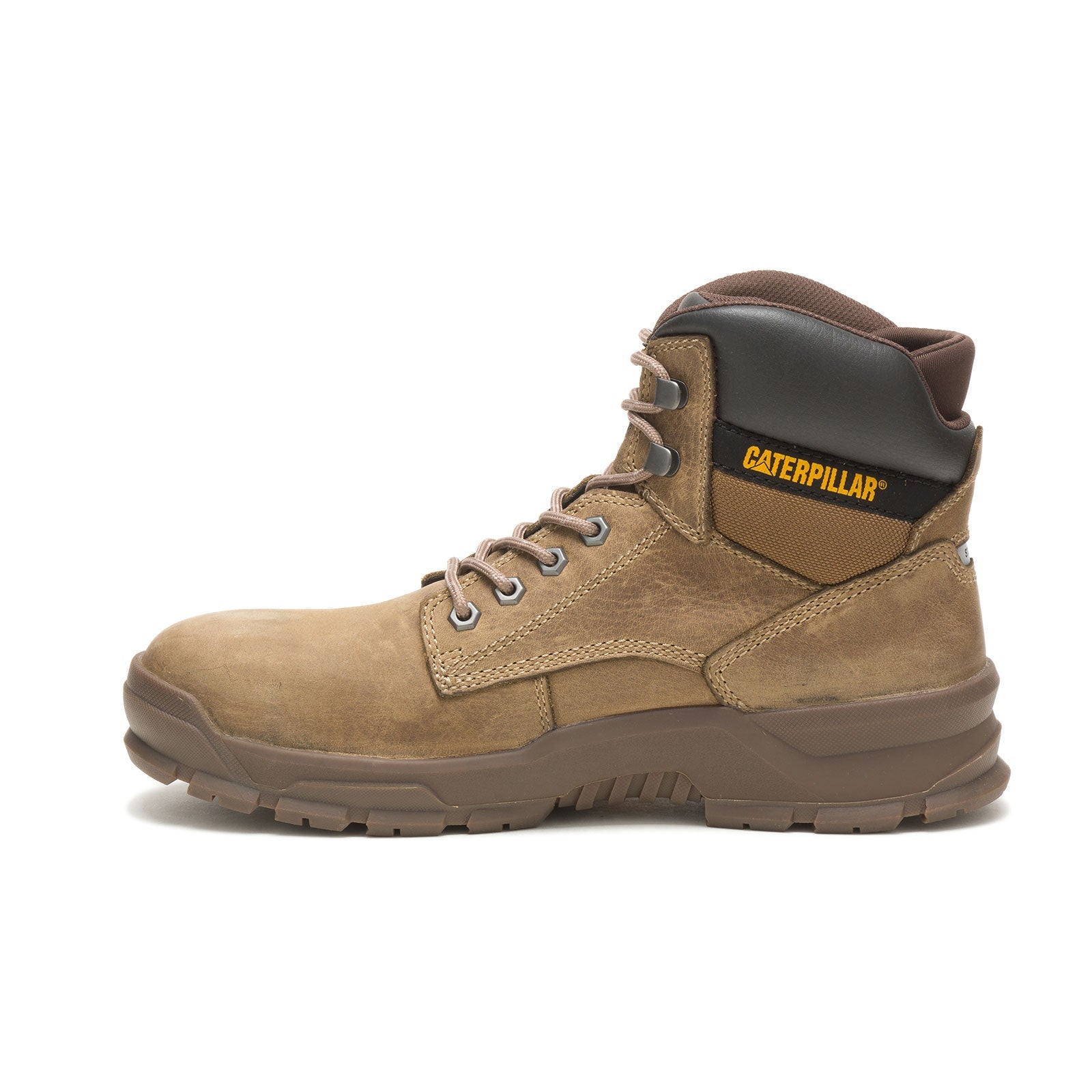 Light Brown Alloy Toe Work Boots for Men - Safety Steel Toe Shoes for Construction & Outdoor Work - Durable & Comfortable Workwear for Job Sites