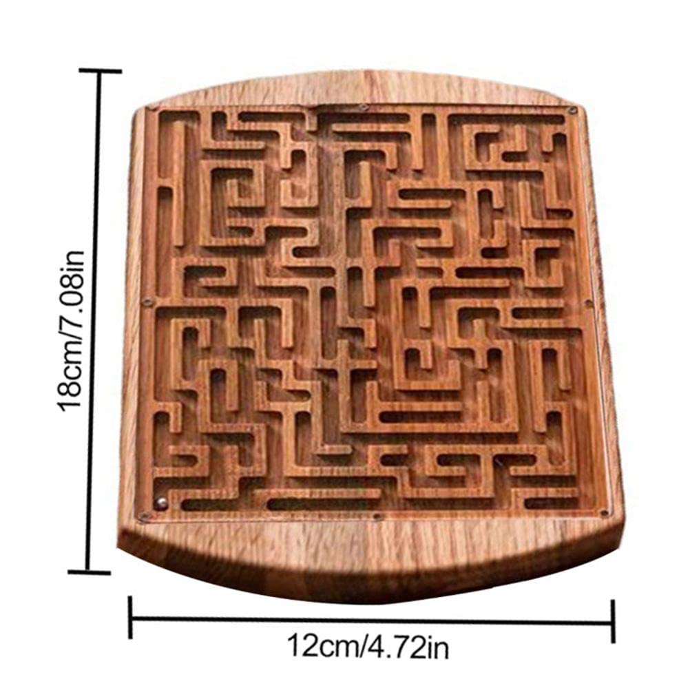 Wooden Labyrinth Game for Kids - Rolling Ball Maze Toy, Balance Board Game, Early Education Toy for Home, Classroom & Party Fun