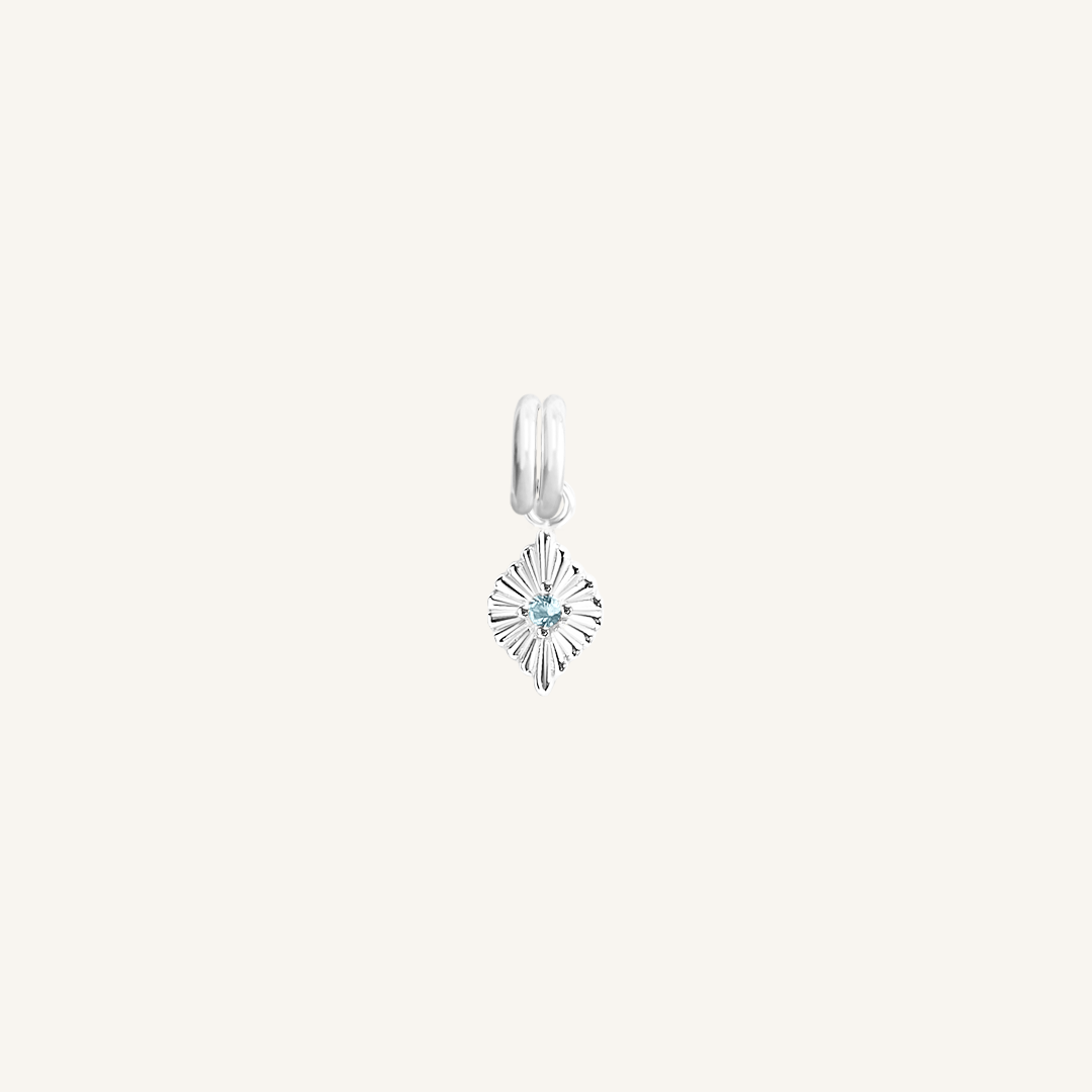 March Birthstone Charm for Petite Jewelry - Aquamarine Pendant for Necklace & Bracelet - Perfect Gift for Women & Girls