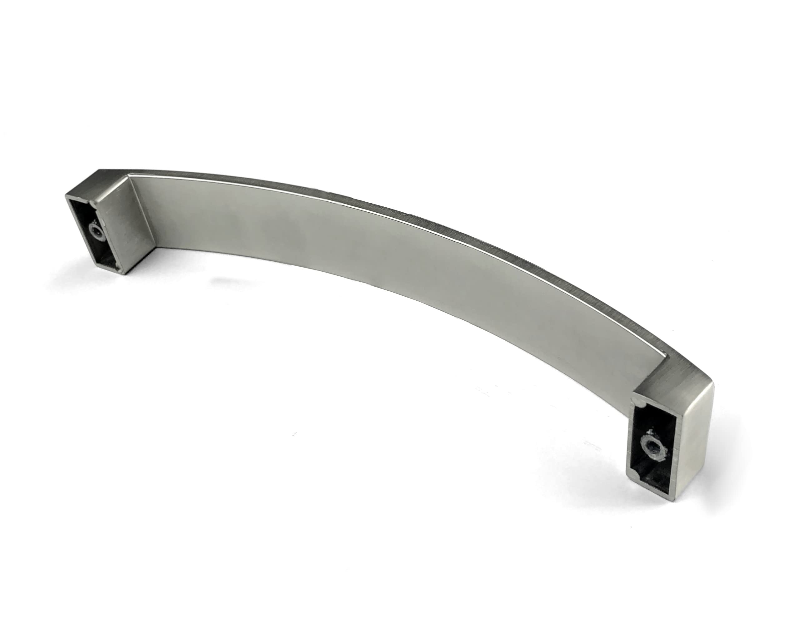 5-Pack ANGSTROM Brushed Nickel Curved Arch Cabinet Pulls - 7.5 Inch Zinc Handle Bar for Kitchen, Bathroom & Furniture Drawers