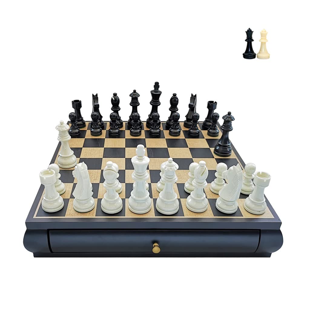 Premium Handcrafted Wooden Chess Set with Storage Drawer - 15