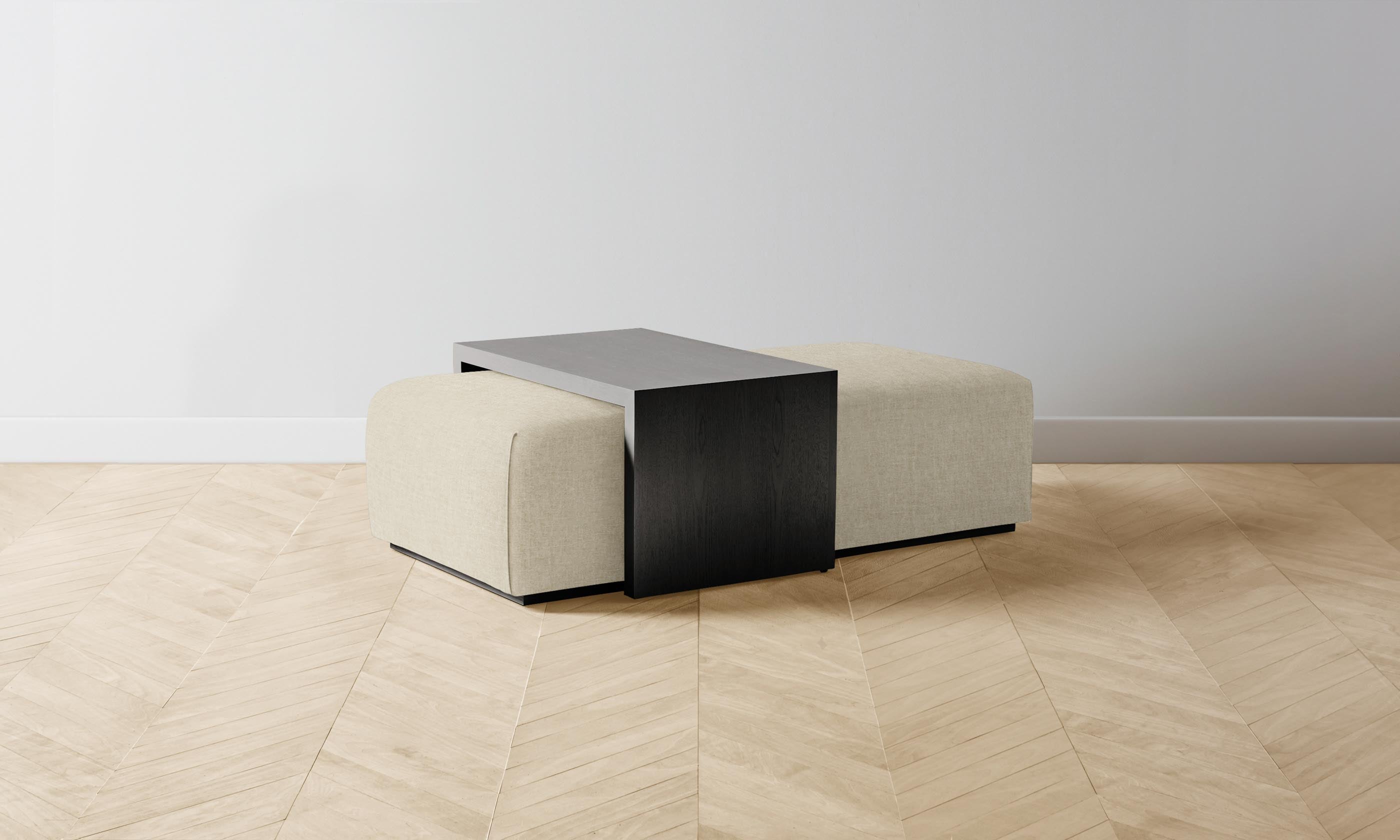 The Bowery Ottoman - Heritage Belgian Linen Upholstered Storage Bench with Alder Wood Frame | Perfect for Living Room, Bedroom & Entryway Seating