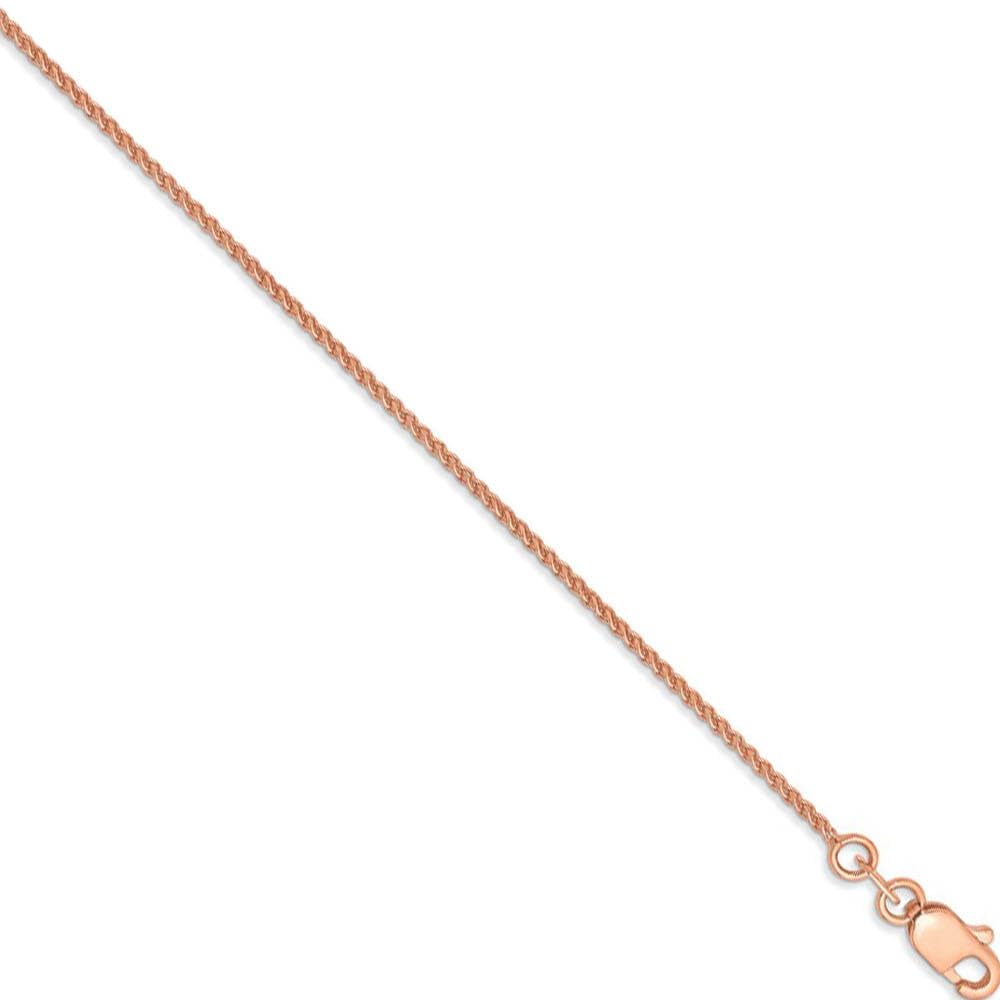The Black Bow 1mm 14k Rose Gold Solid Polished Spiga Chain Necklace - Elegant Gift for Women, Perfect for Weddings, Anniversaries & Special Occasions