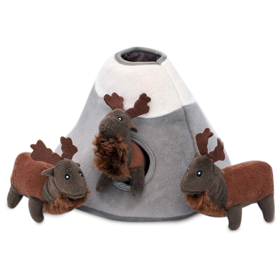 Elk Mountain Interactive Burrow Dog Toy - Fun Hide & Seek Plush for Small & Medium Dogs - Perfect for Indoor Play & Training