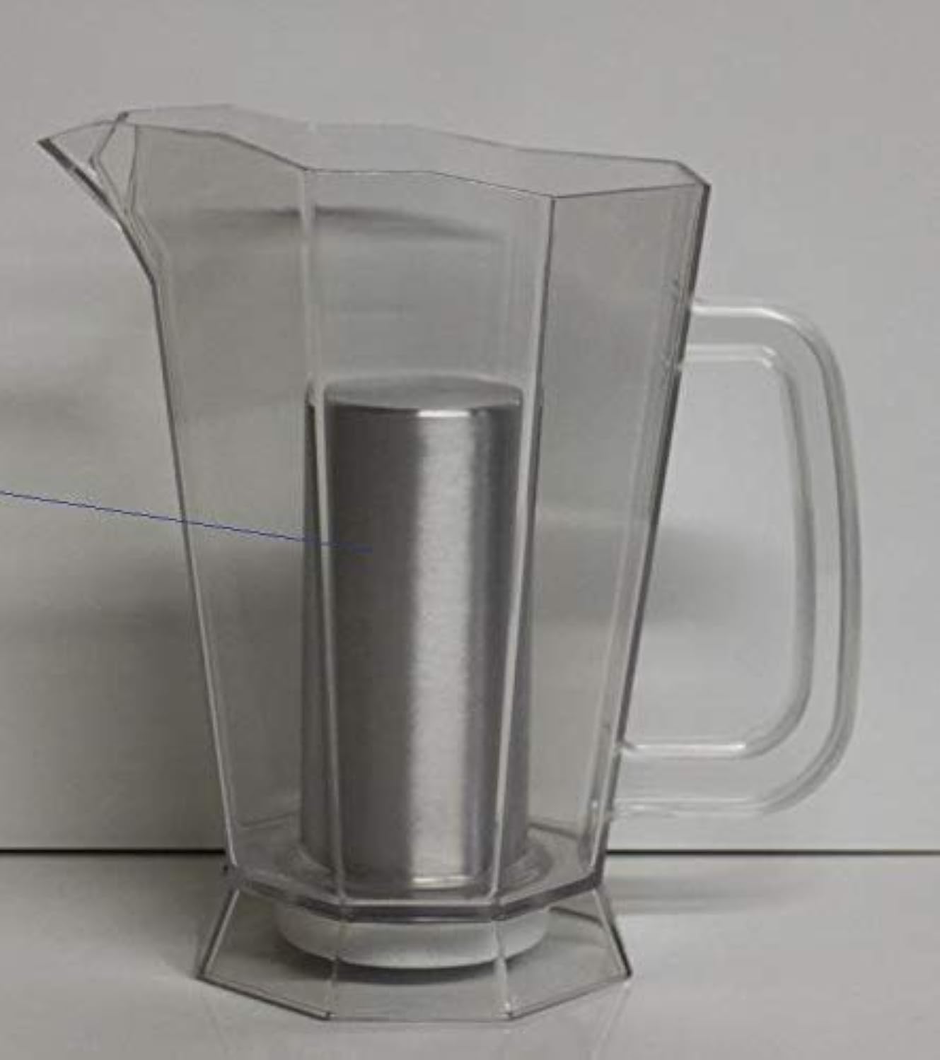 Polar ICE Pitcher with Aluminum Cooling Chamber - Crystal Clear & Brushed Aluminum Design | Perfect for Cocktails, Iced Coffee & Outdoor Entertaining