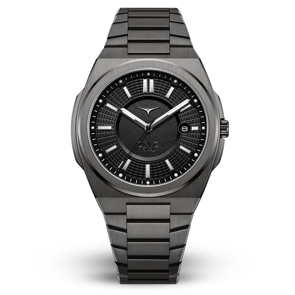 Zinvo Rival Men's Wrist Watches - Luxury Automatic Skeleton Watch with Stainless Steel Band, Water Resistant & Date Display | Perfect for Business, Formal Events & Everyday Wear