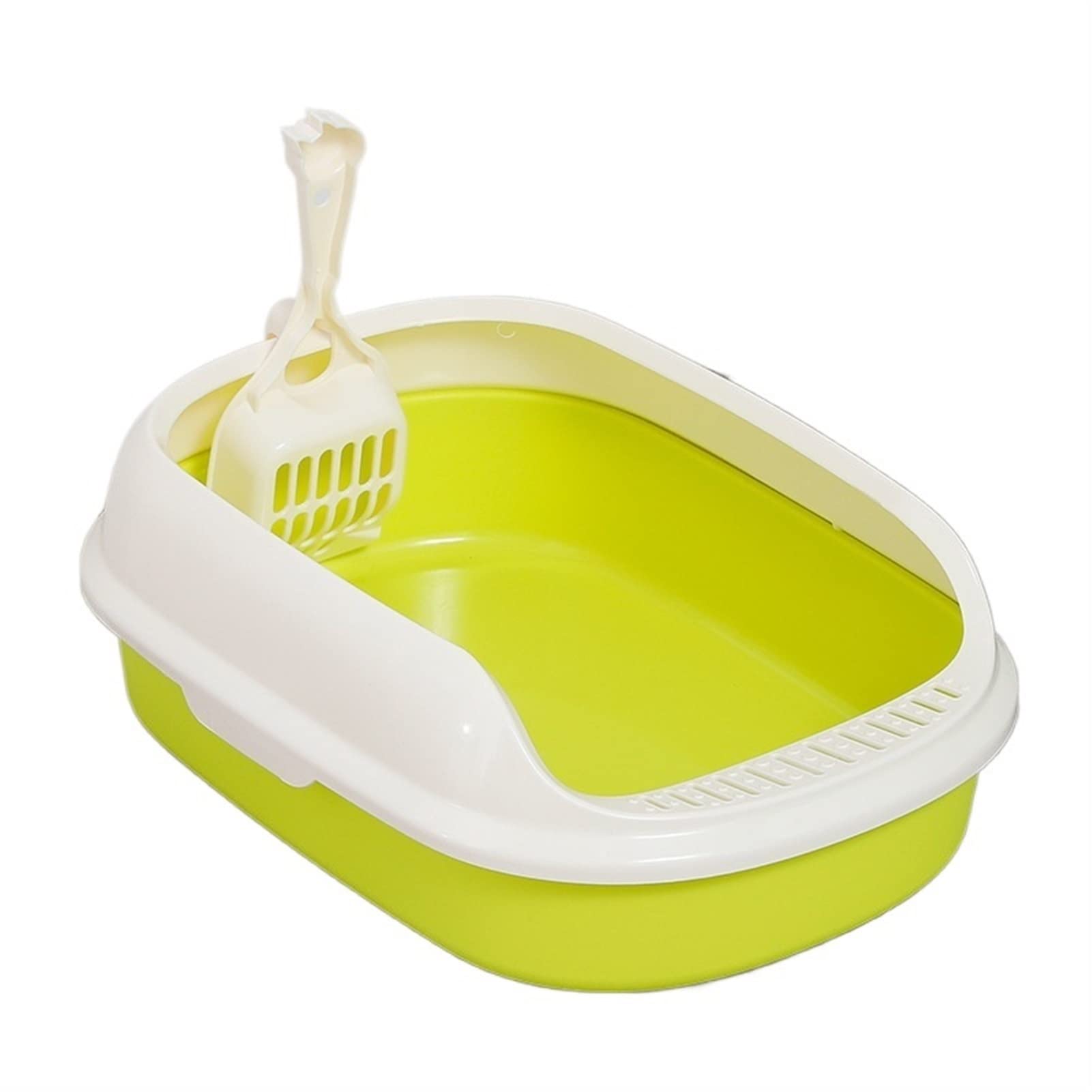 Anti-Splash Cat Litter Box with Scoop - Large Plastic Pet Toilet Tray for Cats & Small Dogs - Odor Control & Easy Clean Home Pet Supplies for Kittens & Puppies (Great for Apartments & Multi-Pet Households)
