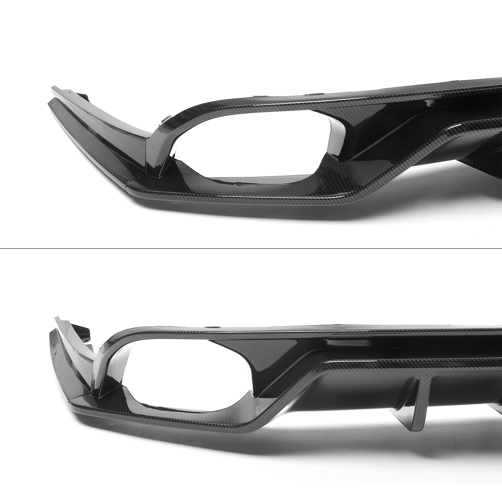 IKON MOTORSPORTS Rear Diffuser for 2022-2024 Honda Civic 11th Gen EX/Touring/Si - Carbon Fiber Style PP Bumper Lip Body Kit Replacement | Aggressive Styling Upgrade for Street Racing & Car Shows