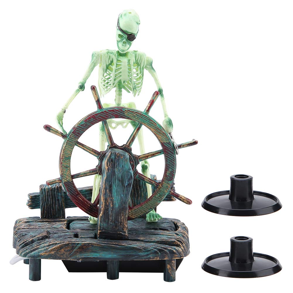 ViaGasaFamido Skeleton Aquarium Decor - Air Bubble Action Ornament for Fish Tank with Aerating Movement | Perfect for Halloween, Spooky Themed Tanks & Aquatic Decorations