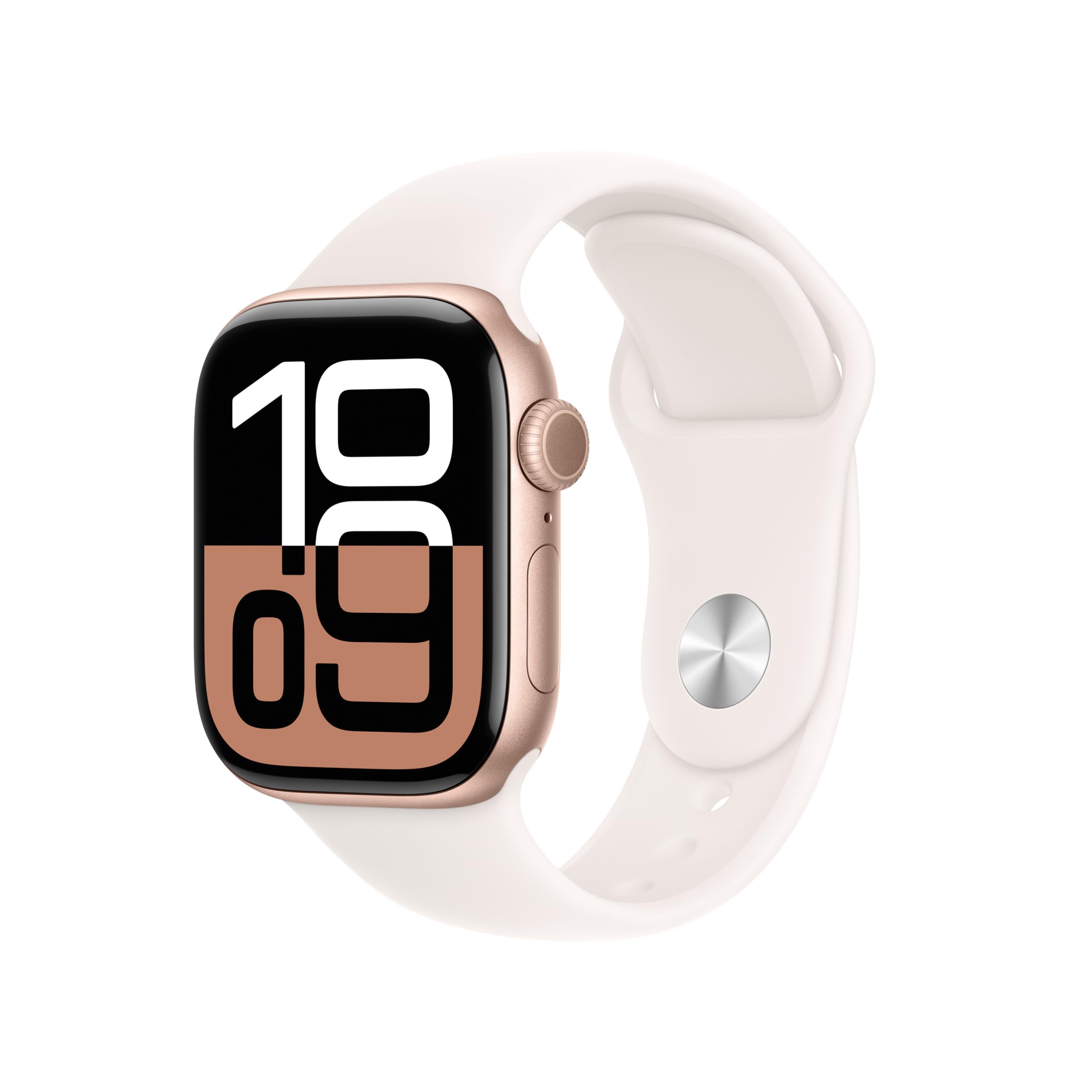 Apple Watch Series 10 [GPS 42mm] Smart Watch with Rose Gold Aluminum Case & Light Blush Sport Band - Fitness Tracker, ECG Monitor, Always-On Retina Display, Water Resistant for Running, Swimming & Daily Activity Tracking