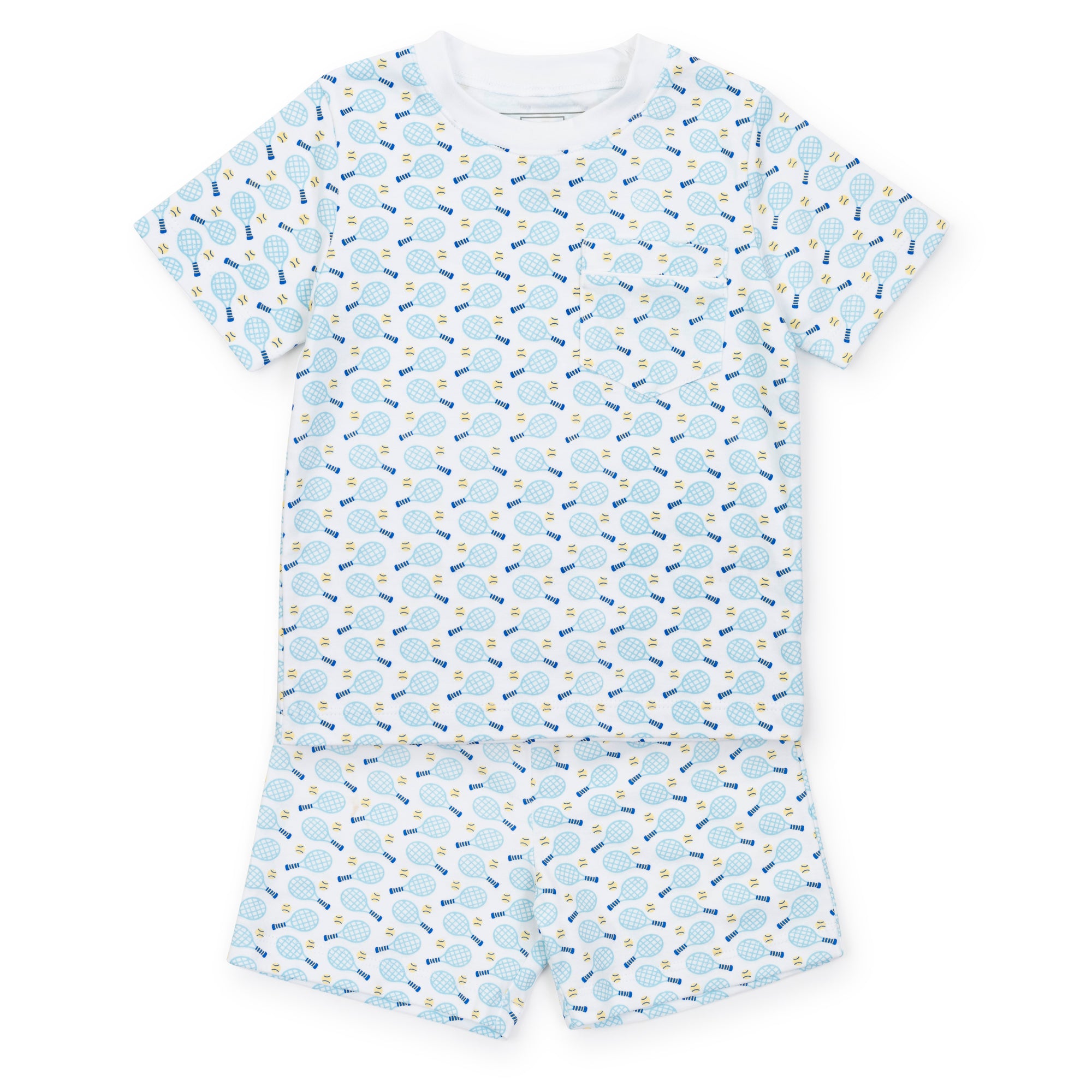 Charles Boys' Short Set - Tennis Match Blue - Comfortable & Stylish Outfit for Kids' Sports, Playdates & Summer Activities