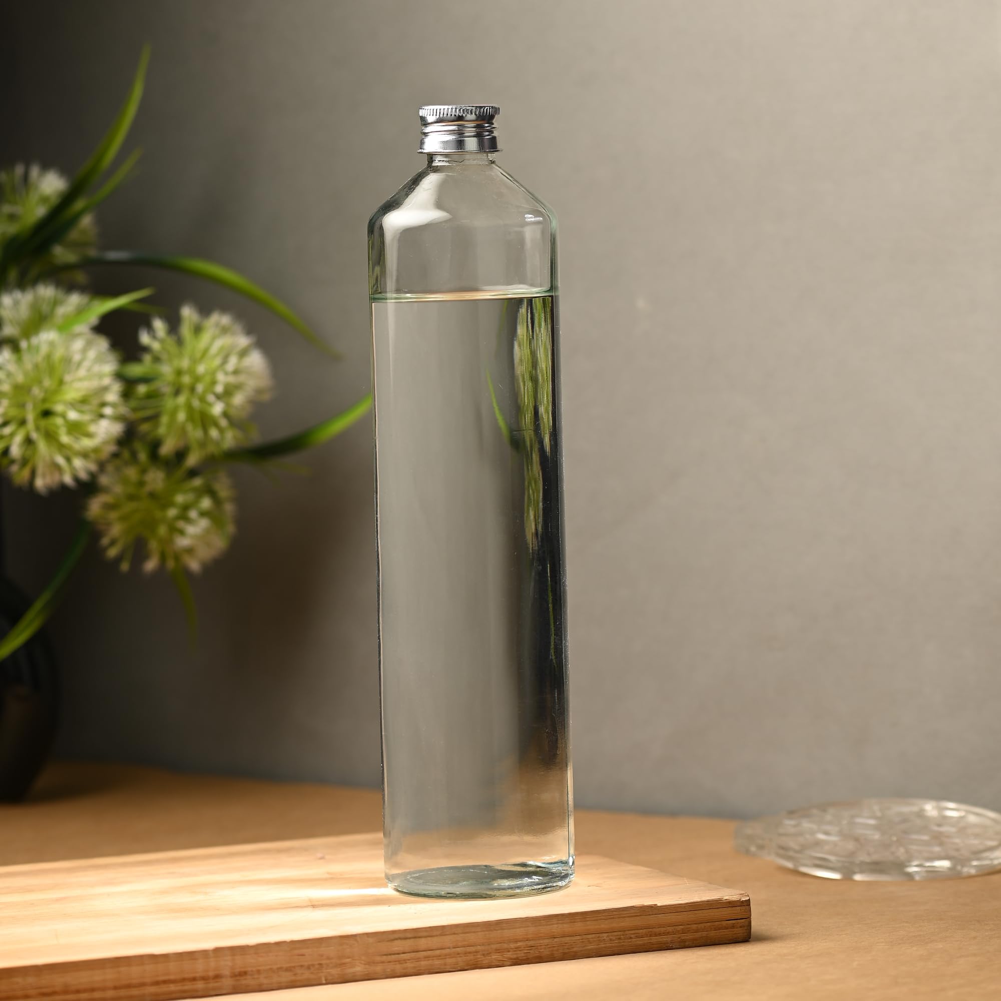 Stylish 850ml Clear Glass Water Bottle - BPA-Free, Food Grade, Leak-Proof - Perfect for Water, Juice, Tea & Healthy Drinks at Home, Office, Gym or Travel