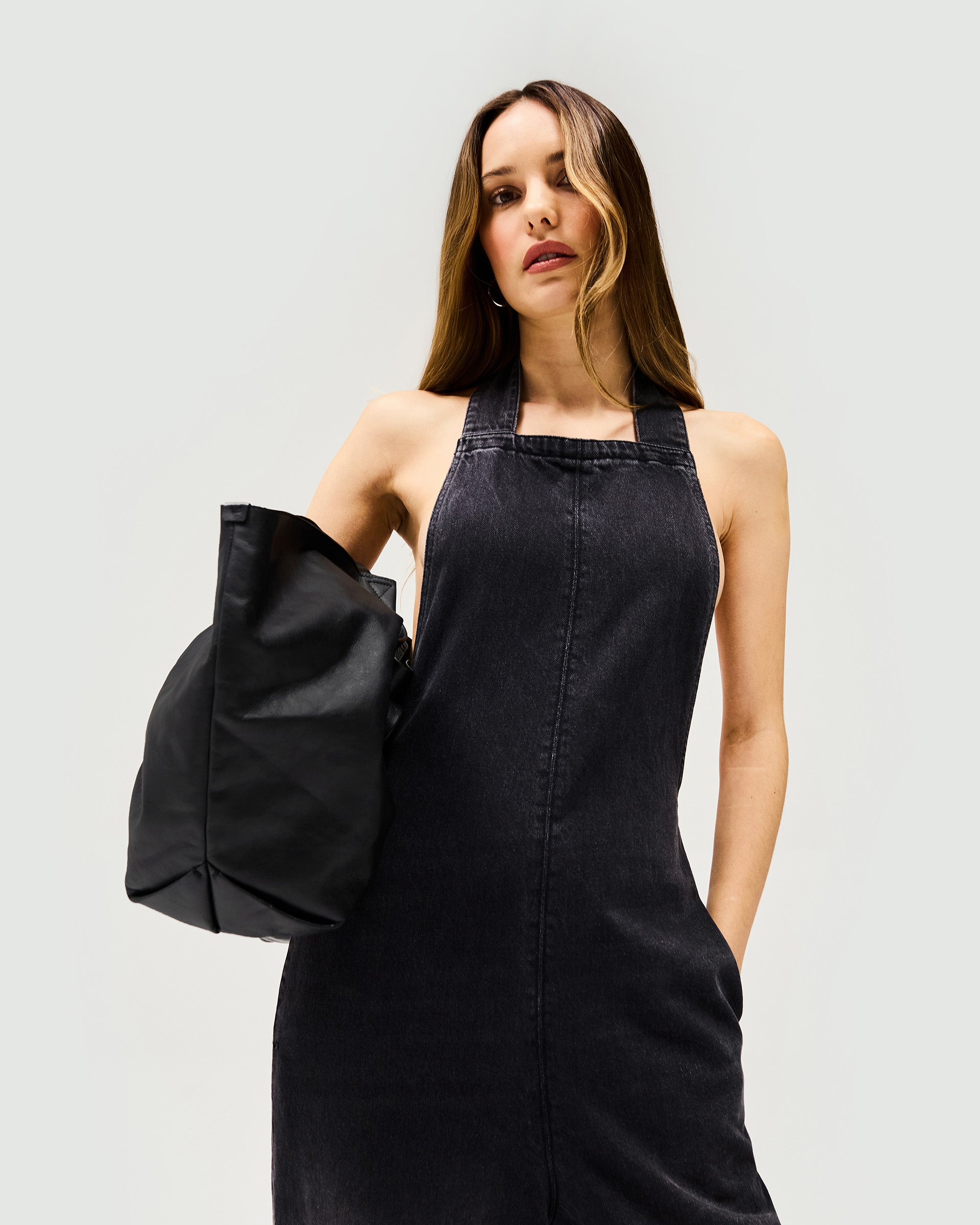 Voltage Denim Jumpsuit for Women - Washed Black Distressed Overalls, High Waisted Vintage Style Romper - Perfect for Casual Outings, Music Festivals & Streetwear Fashion