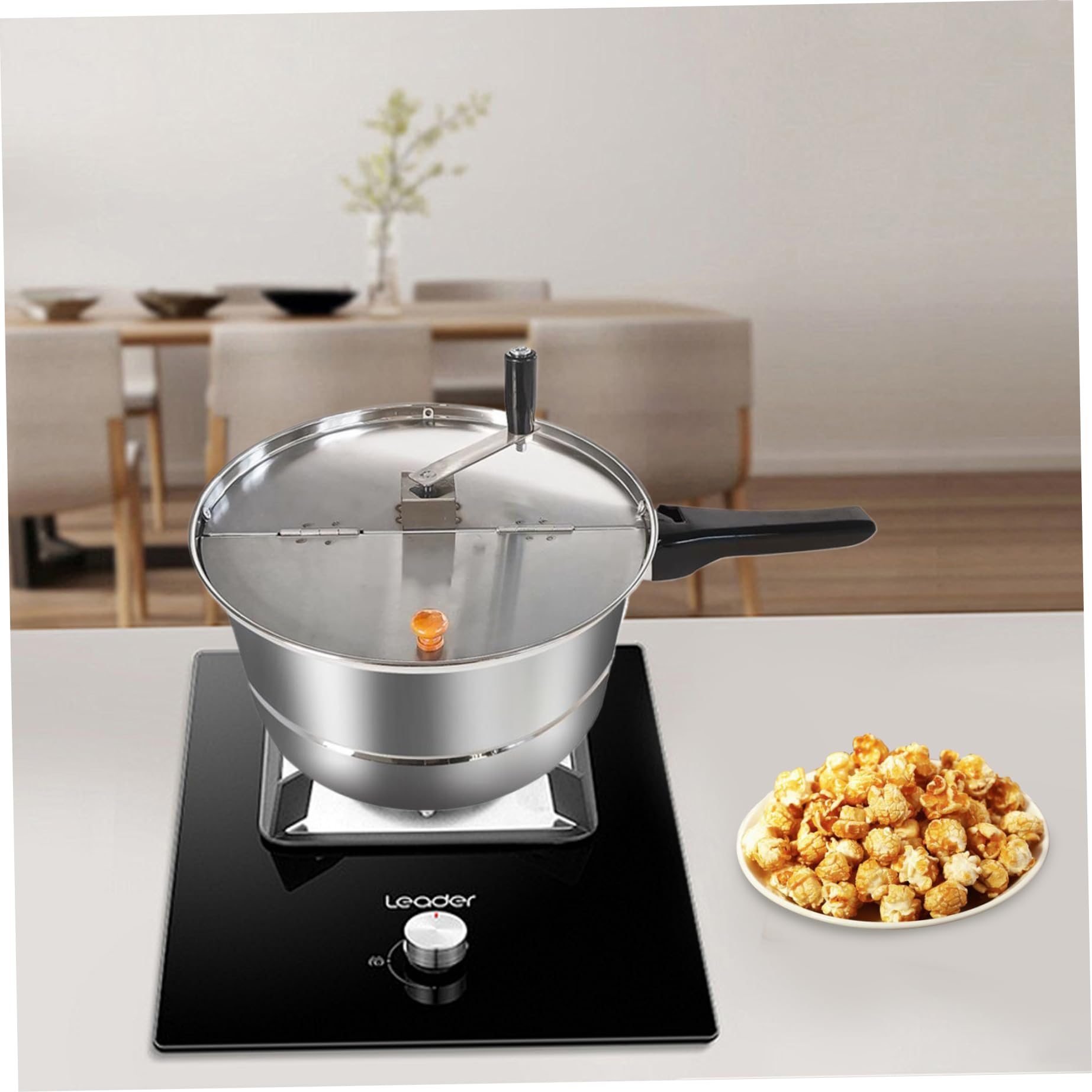 Hyperu Popcorn Maker Machine - Stirring Popcorn Popper for Home Theater, Movie Nights & Snack Time - Perfect for Family Gatherings & Parties