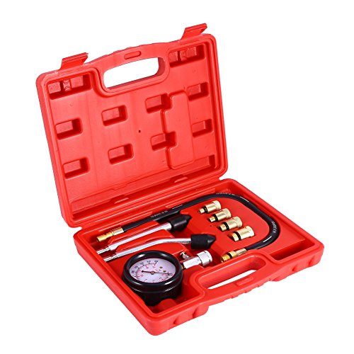 Professional Gas Engine Compression Tester Kit - Accurate Pressure Gauge for Car & Motorcycle Engines - Durable Garage Tool Set with Protective Case - Perfect for Automotive Diagnostics & Engine Maintenance