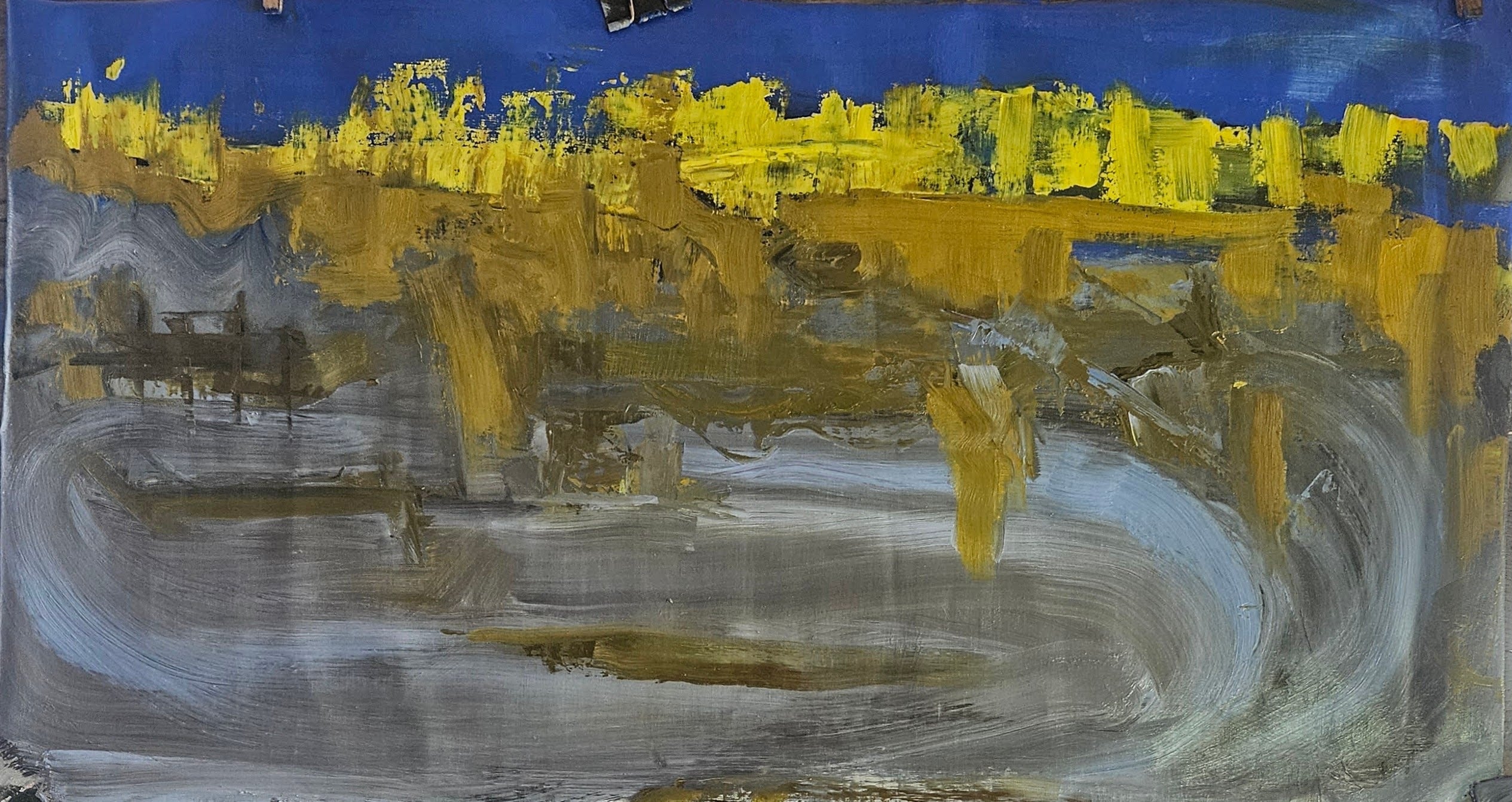 Kathleen Craig Rockweed Horizon - Abstract Coastal Landscape Art Print for Home & Office Decor - Perfect for Living Room, Bedroom, or Beach House Wall Art