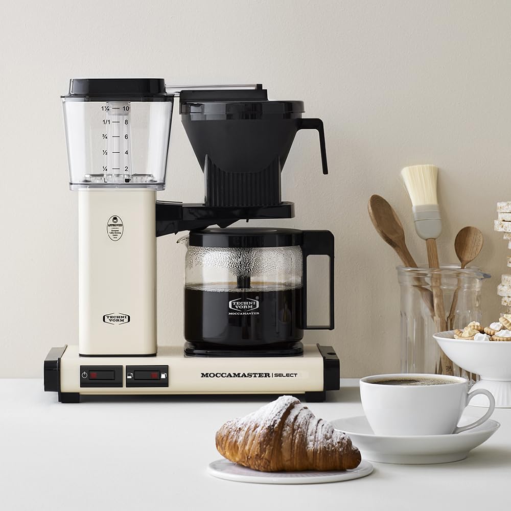 Moccamaster KBG Select 1.25L Drip Coffee Maker - Off White | Automatic Filter Coffee Machine for Home & Office | Perfect for Breakfast, Entertaining Guests & Daily Coffee Brewing