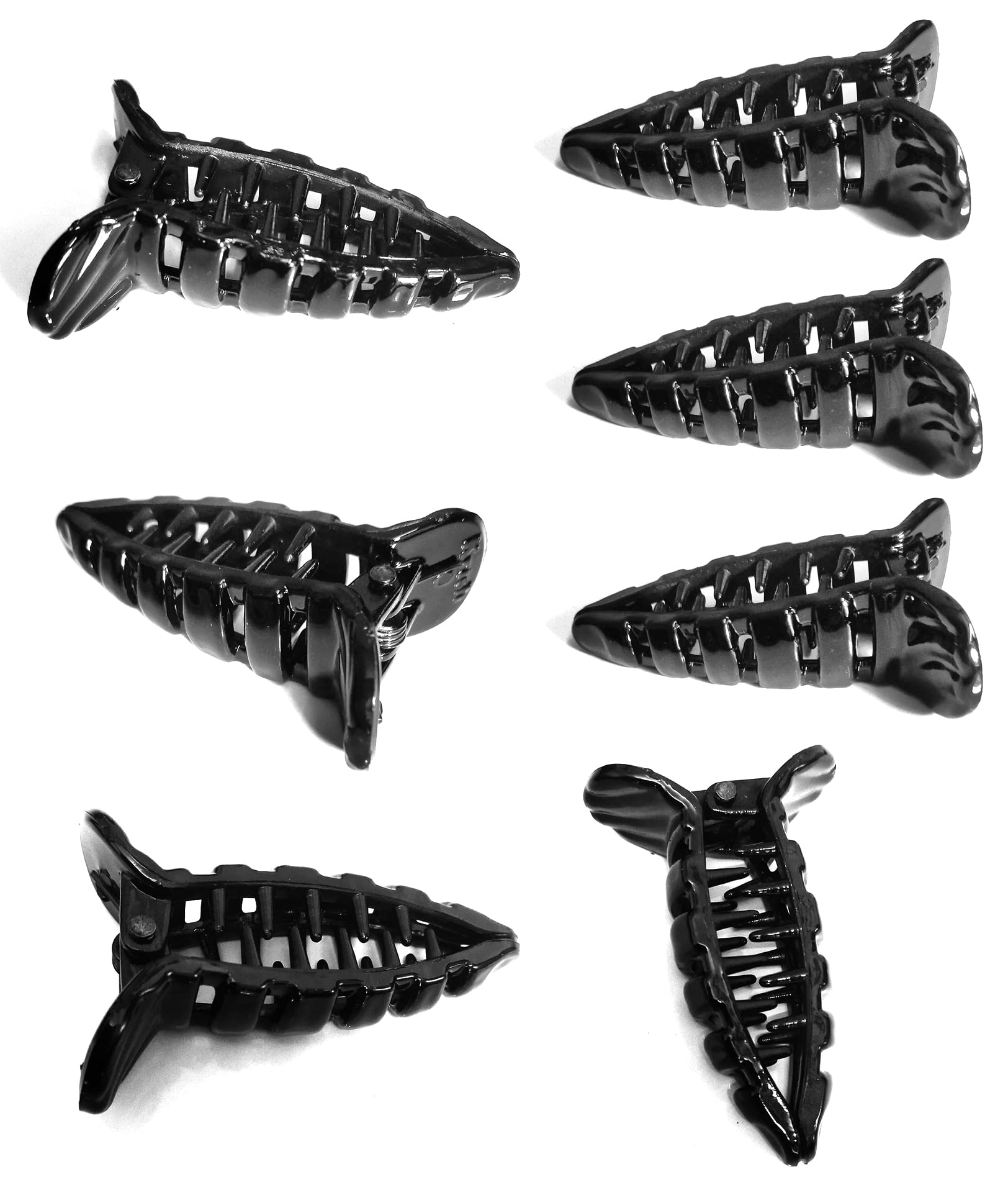 BHARATGAURAV Hair Clips for Women & Girls - 6 Pack Black Banana Hair Clutchers | Non-Slip Hair Accessories for School, Work, Parties & Everyday Use