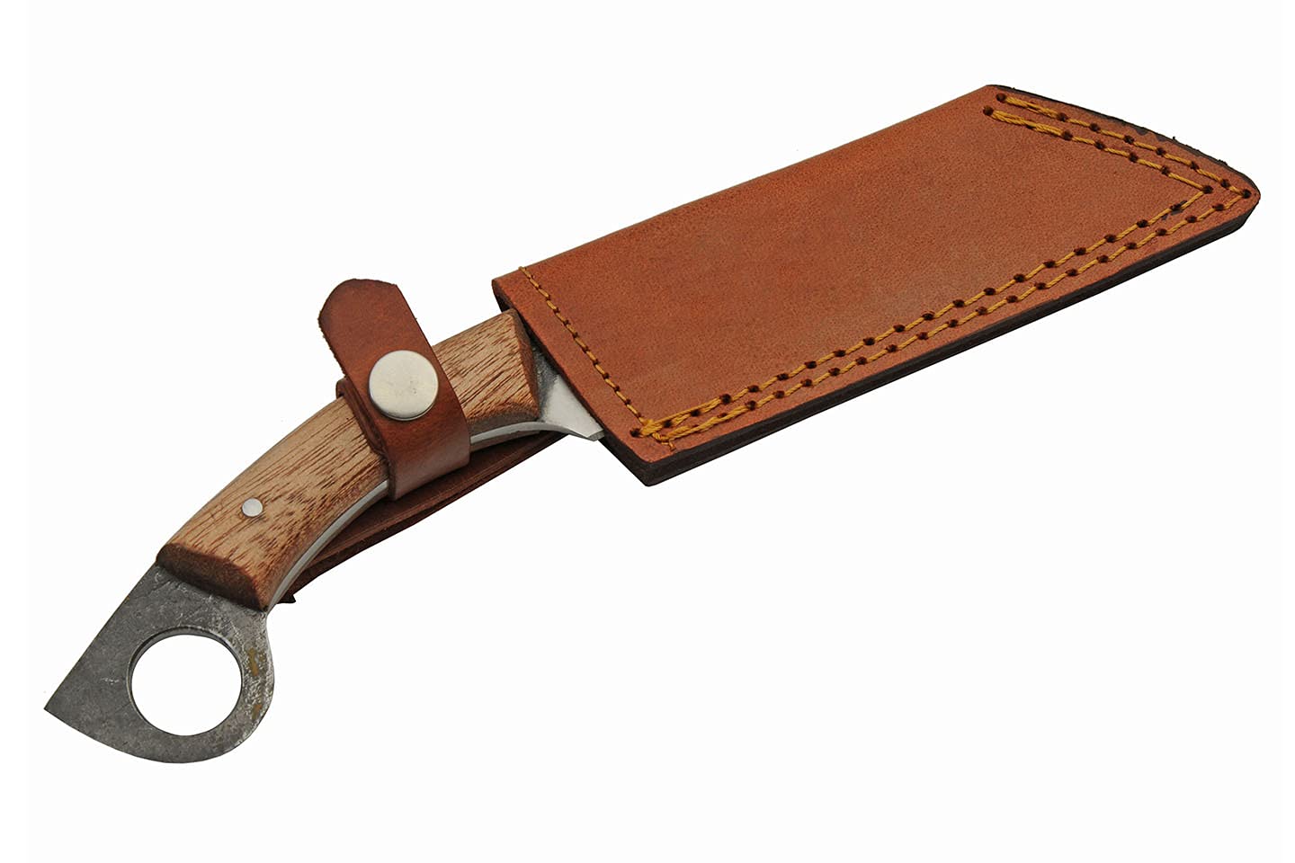 Szco Supplies 9.5” Full Tang Seax Blade Hunting Knife with Wood Handle & Leather Sheath - Durable Outdoor Survival Knife for Camping, Hunting, Bushcraft & Wilderness Adventures