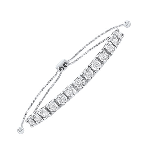 14K White Gold Diamond Bracelet (1CTW) - Elegant Jewelry for Women, Perfect for Weddings, Anniversaries & Special Occasions