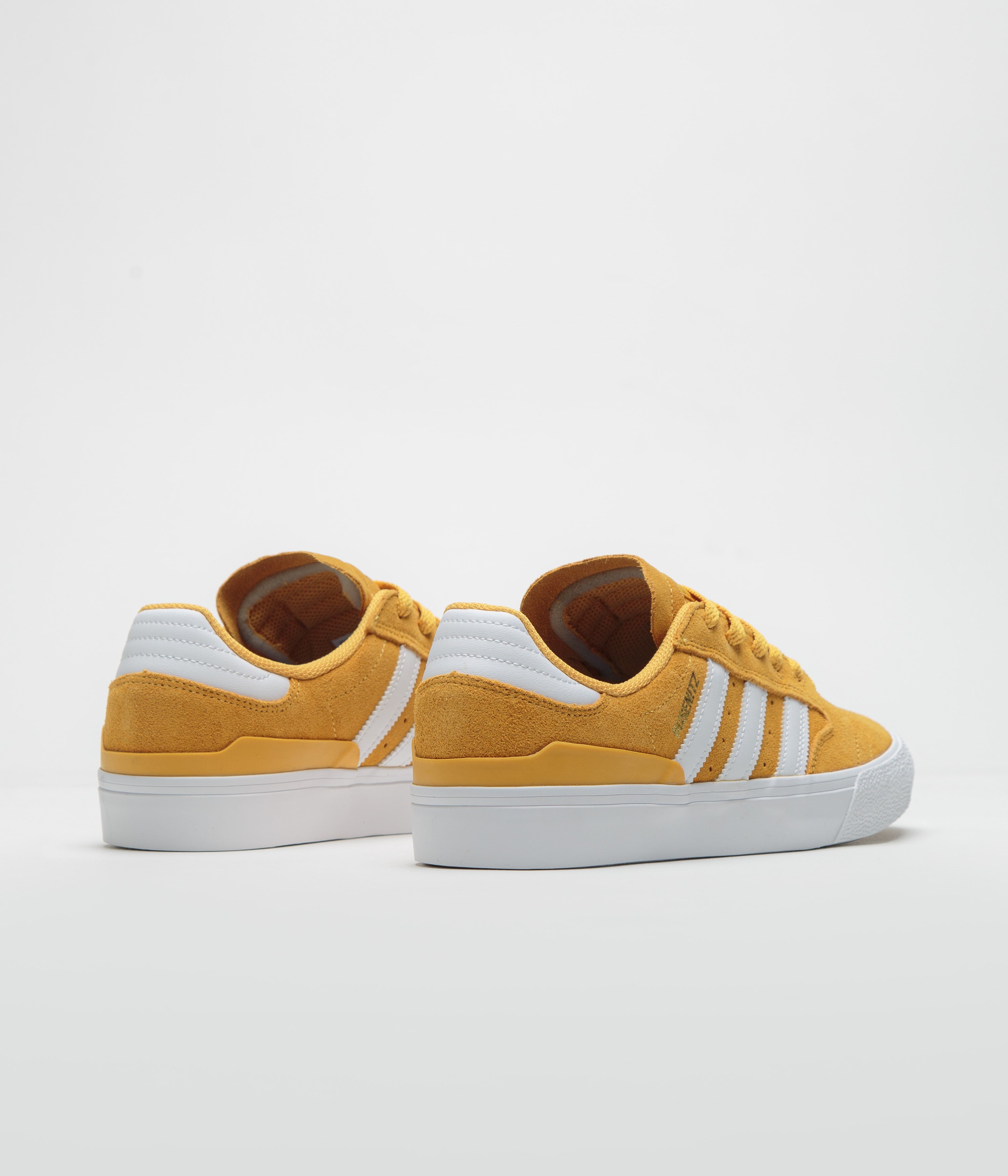 Adidas Busenitz Vulc II Skate Shoes - Preloved Yellow/FTWR White/Gold Metallic - Men's High-Performance Sneakers for Skateboarding & Streetwear Fashion