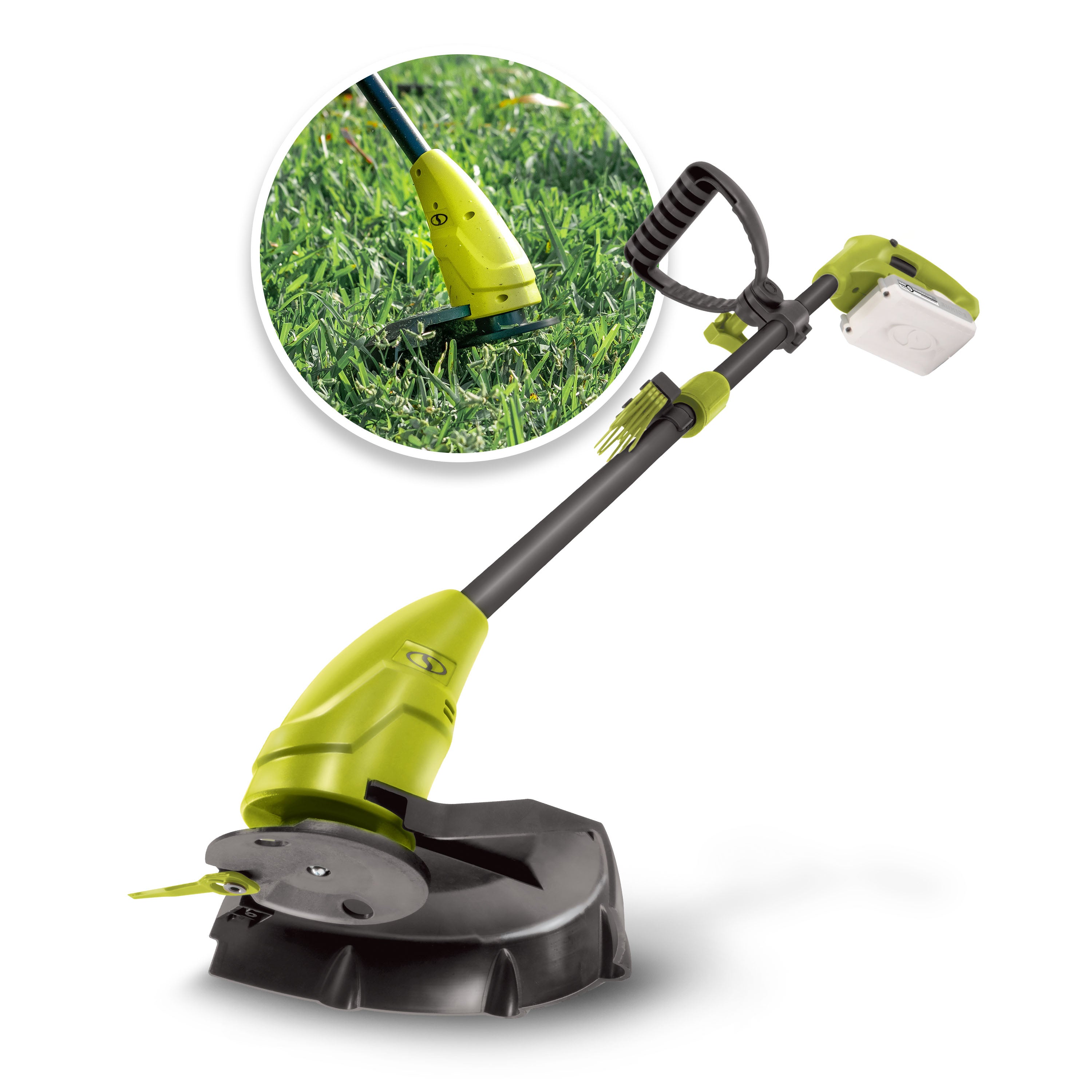 Sun Joe 24V GT10 LTE Cordless Stringless Grass Trimmer - 10 Inch Lightweight Lawn Edger with 2.0Ah Battery & Charger | Perfect for Small Yards, Patio Edging & Tight Spaces