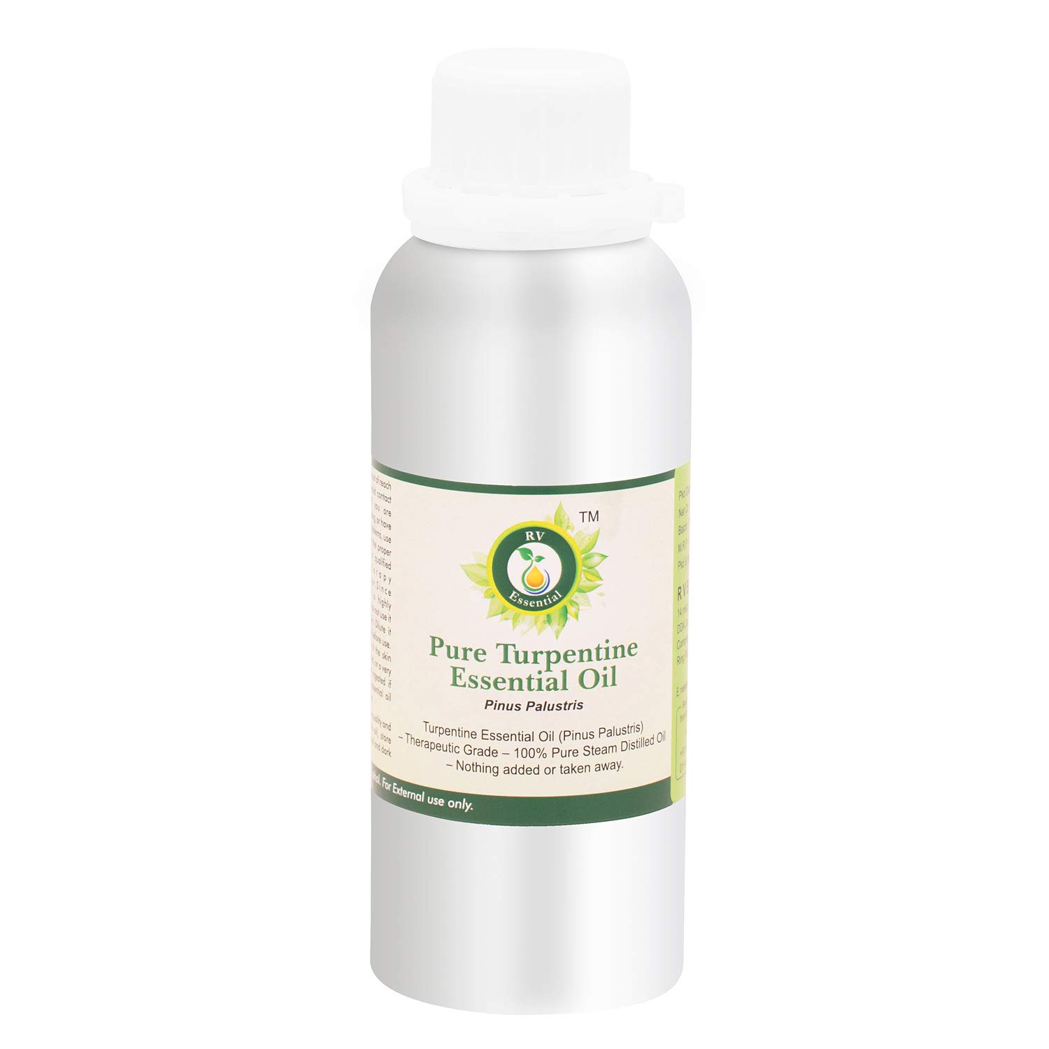 100% Pure Natural Turpentine Essential Oil | Steam Distilled Pinus Palustris Oil | 1250ml (42oz) for Painting, Woodworking & DIY Projects | Premium Quality by R V Essential